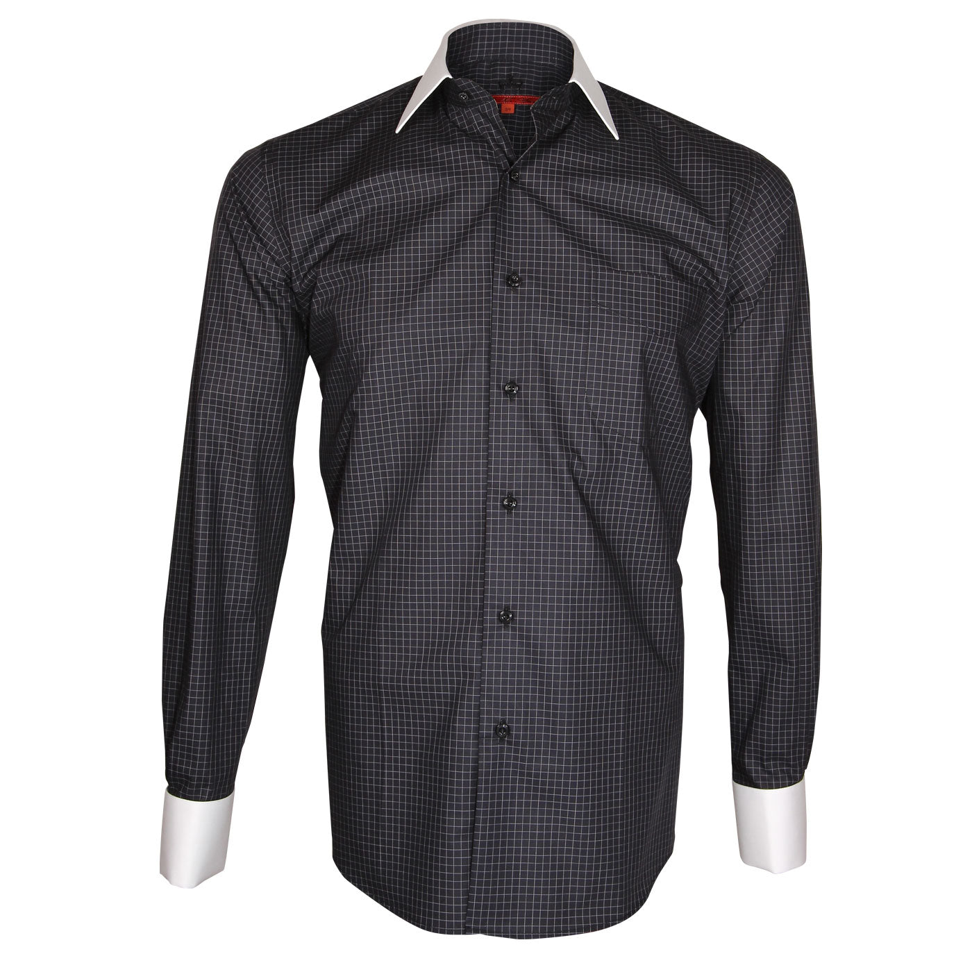 Chemise col et poignets blancs