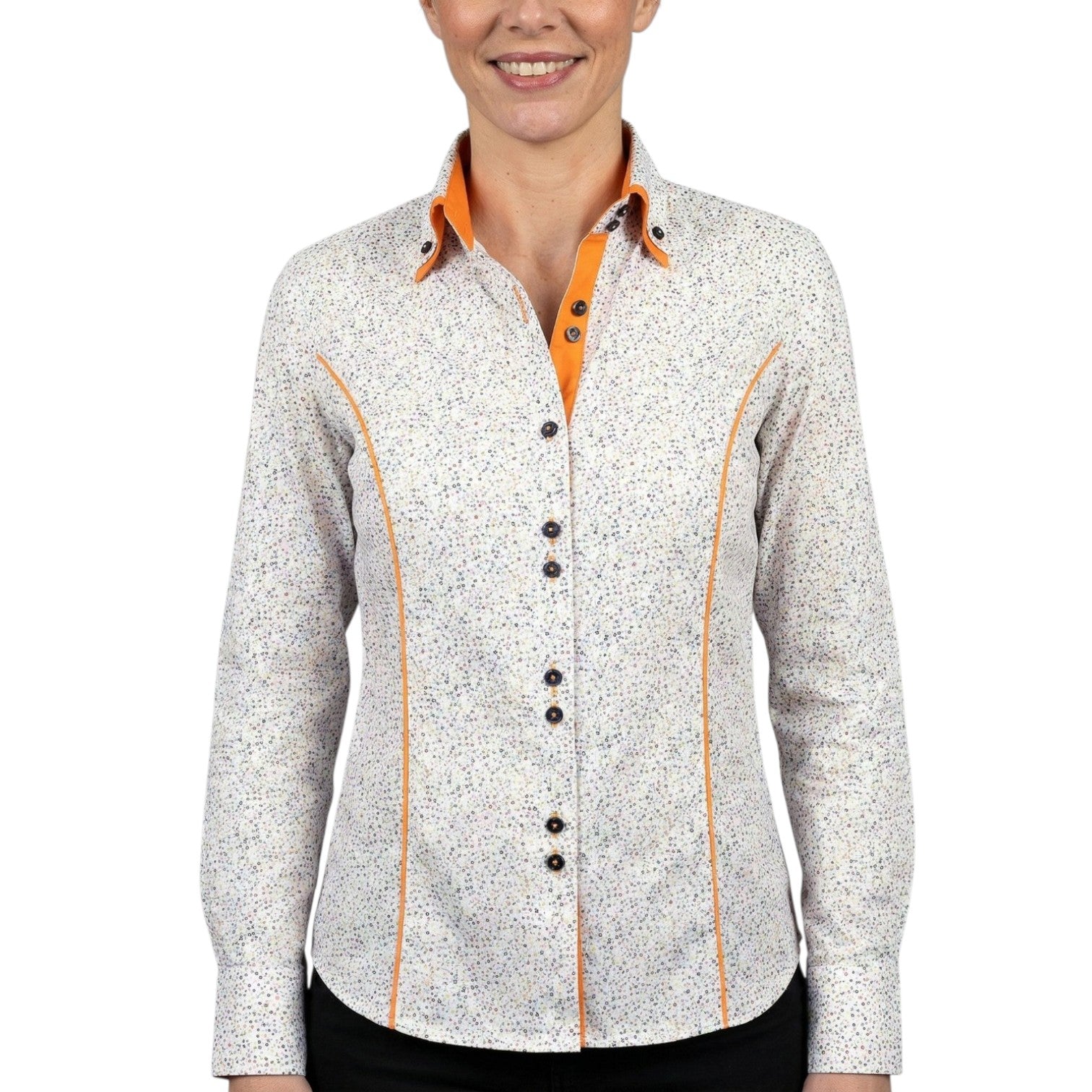 Chemise femme cintrée double col tissu imprimé ROMY Andrew Mc Allister