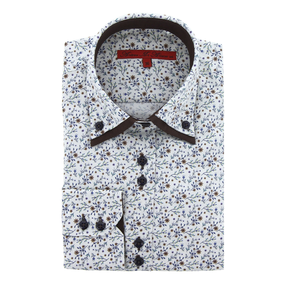 Chemise femme cintrée double col tissu imprimé EMMY Andrew Mc Allister AGF010AM1