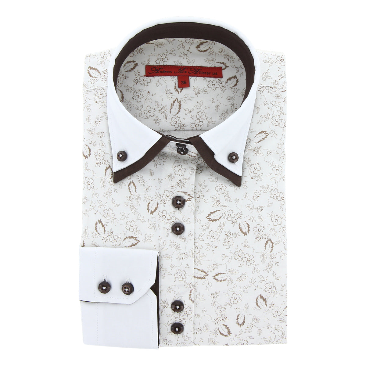 Chemise femme cintrée double col tissu imprimé ROWAN Andrew Mc Allister AGF6AM1