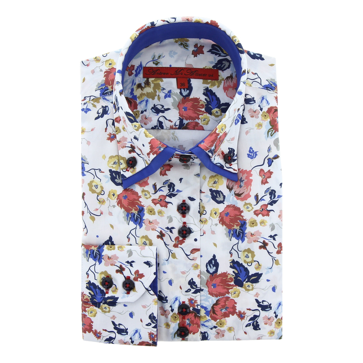 Chemise femme cintrée double col tissu imprimé CAMELIA Andrew Mc Allister AGF12AM1