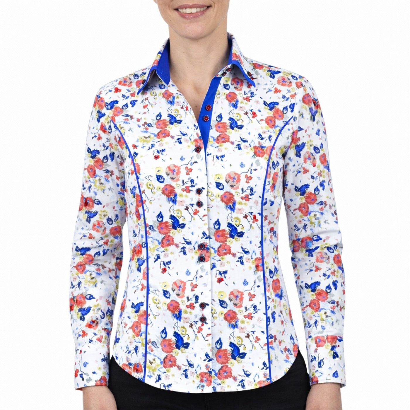 Chemise femme cintrée double col tissu imprimé CAMELIA Andrew Mc Allister AGF12AM1