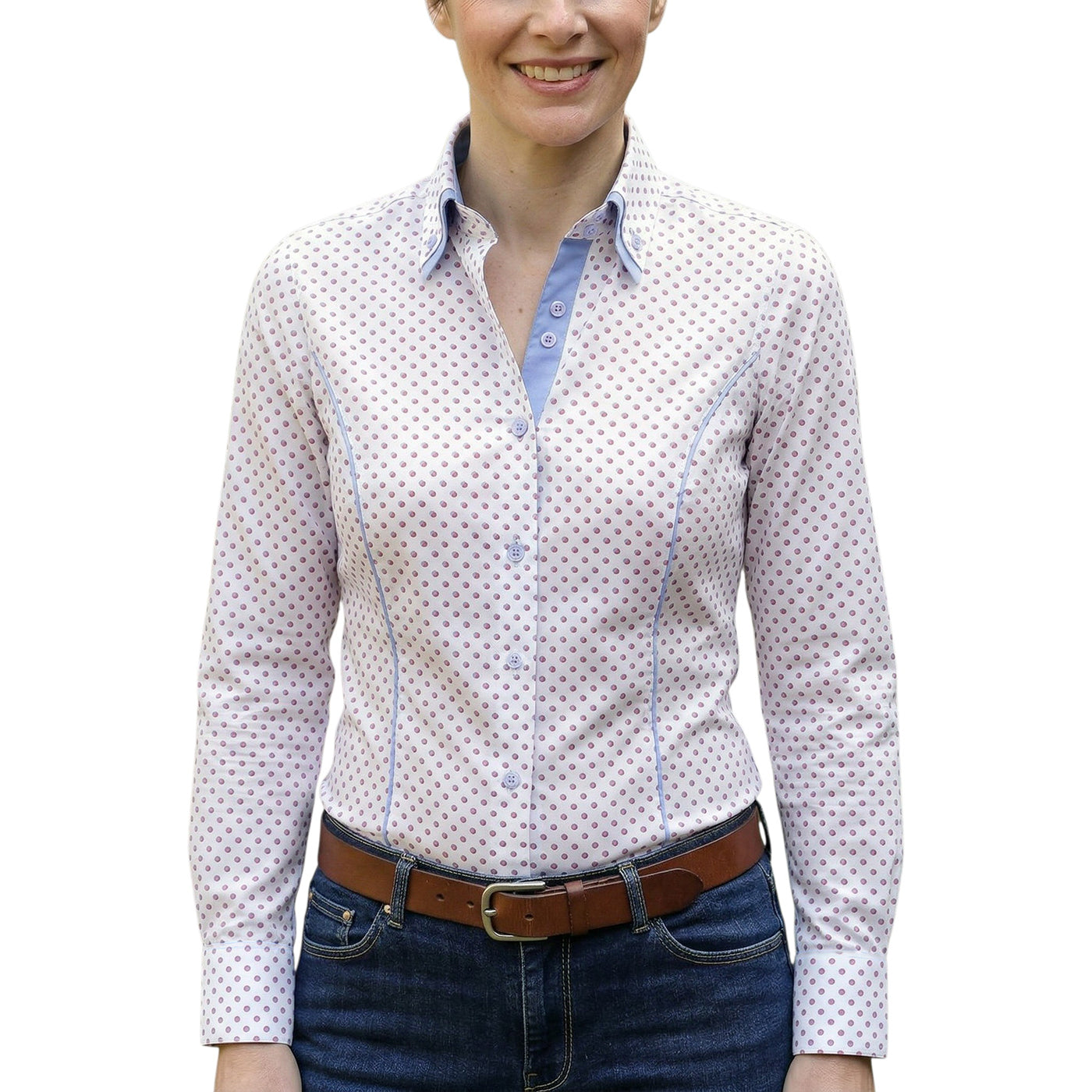 Chemise femme cintrée double col tissu à pois AMBRE Andrew Mc Allister AGF14AM1