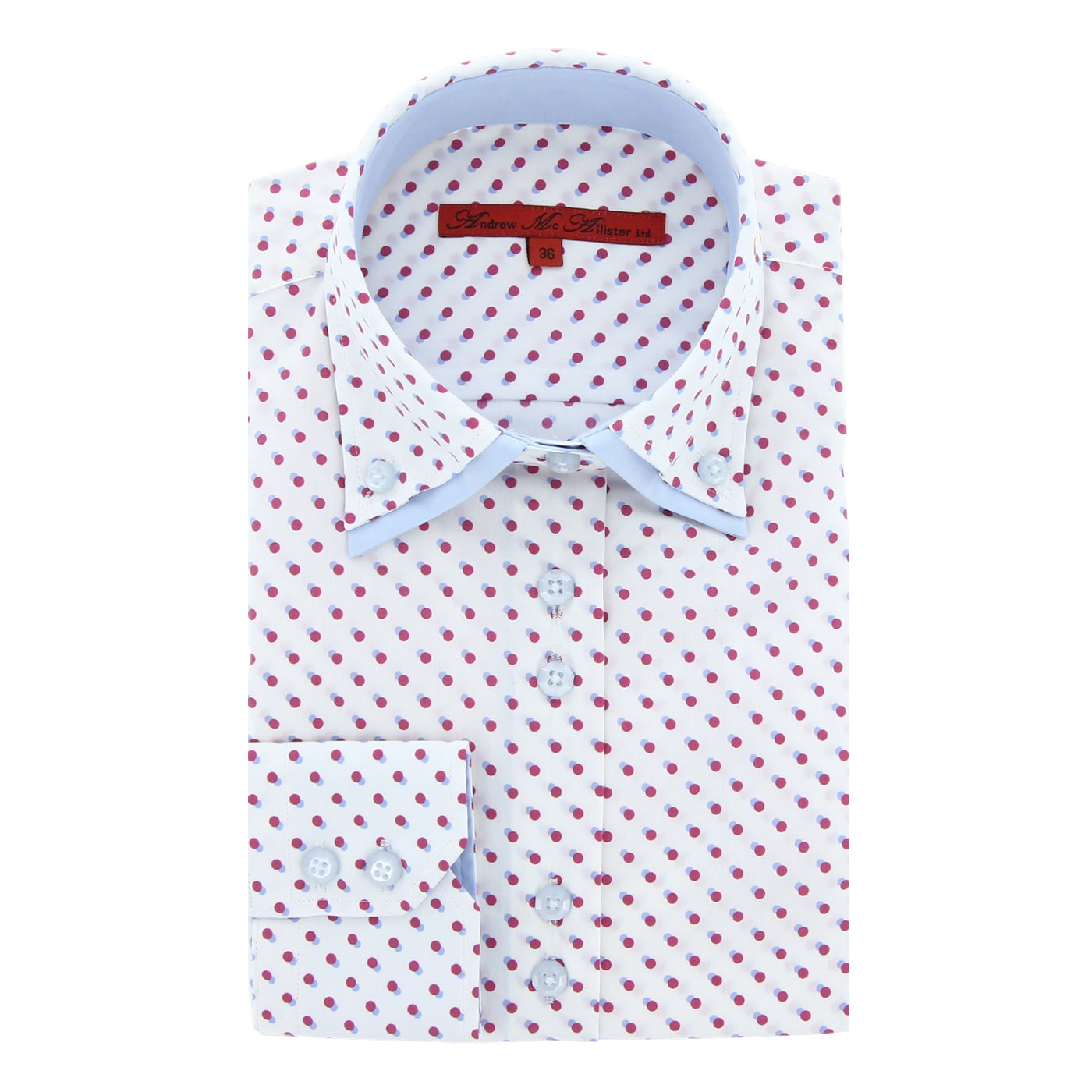 Chemise femme cintrée double col tissu à pois AMBRE Andrew Mc Allister AGF14AM1