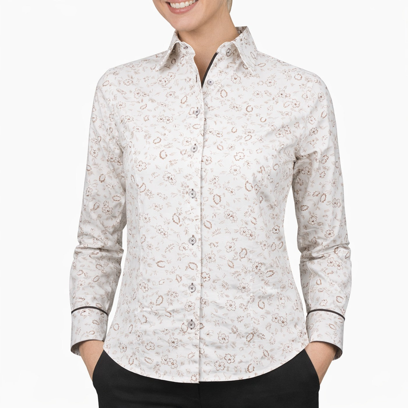 Chemise femme imprimé floral coupe cintrée EGLANTINE Andrew Mc Allister AGF3AM1