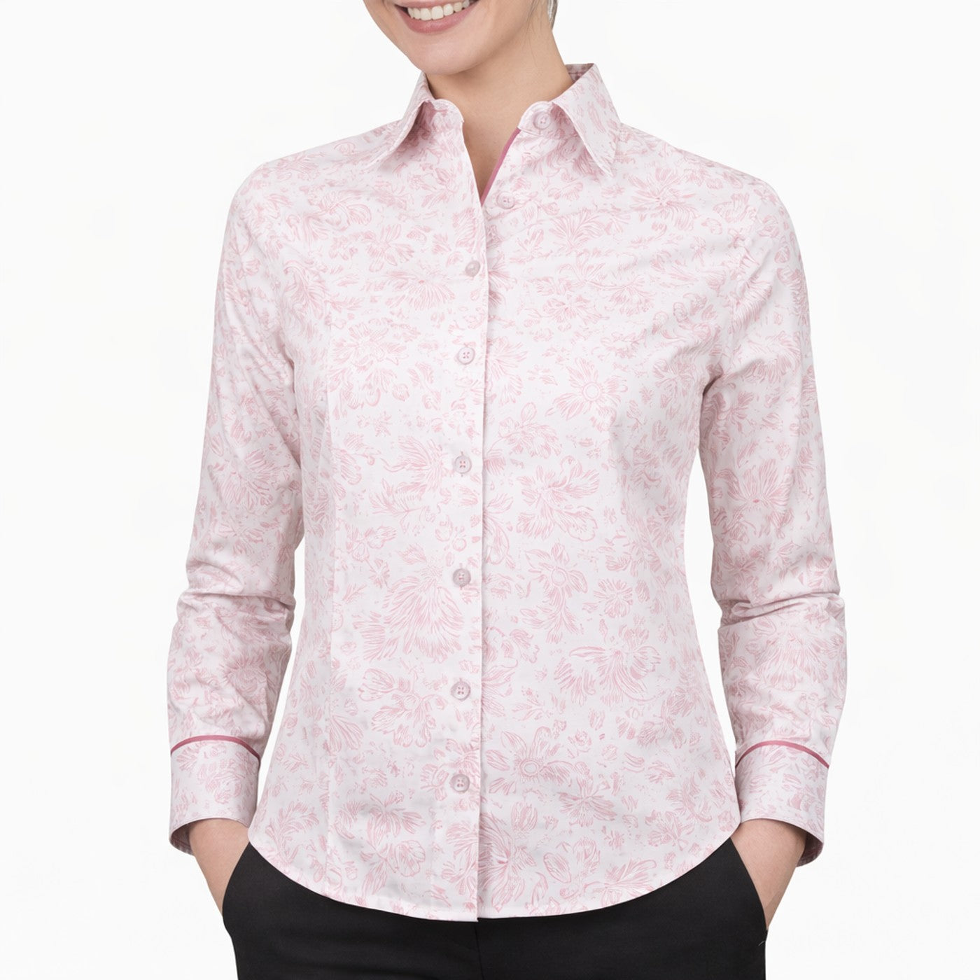 Chemise femme imprimé floral coupe cintrée ALMA Andrew Mc Allister AGF4AM1