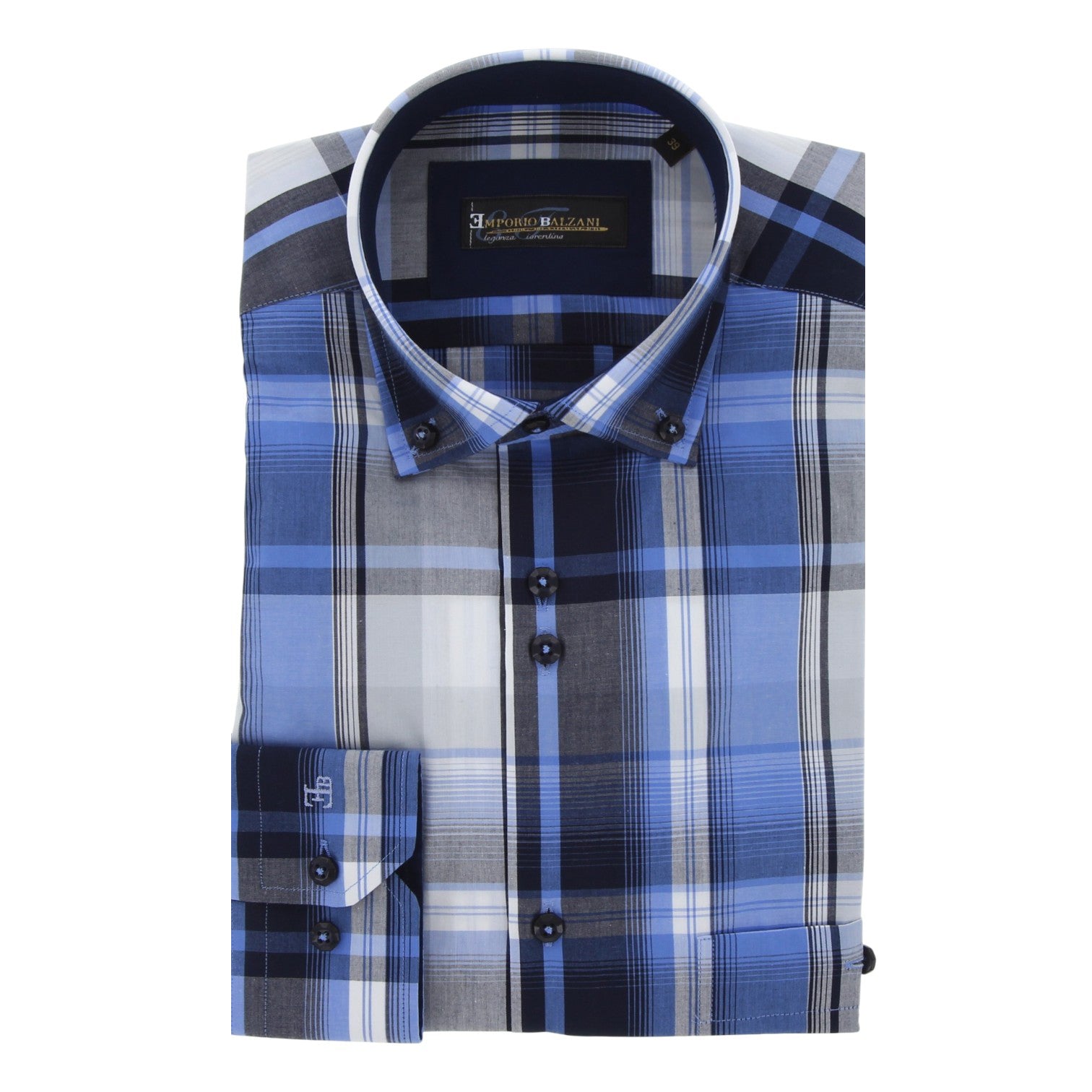 Chemise homme coupe droite à carreaux RENZO Emporio Balzani AG11EB1