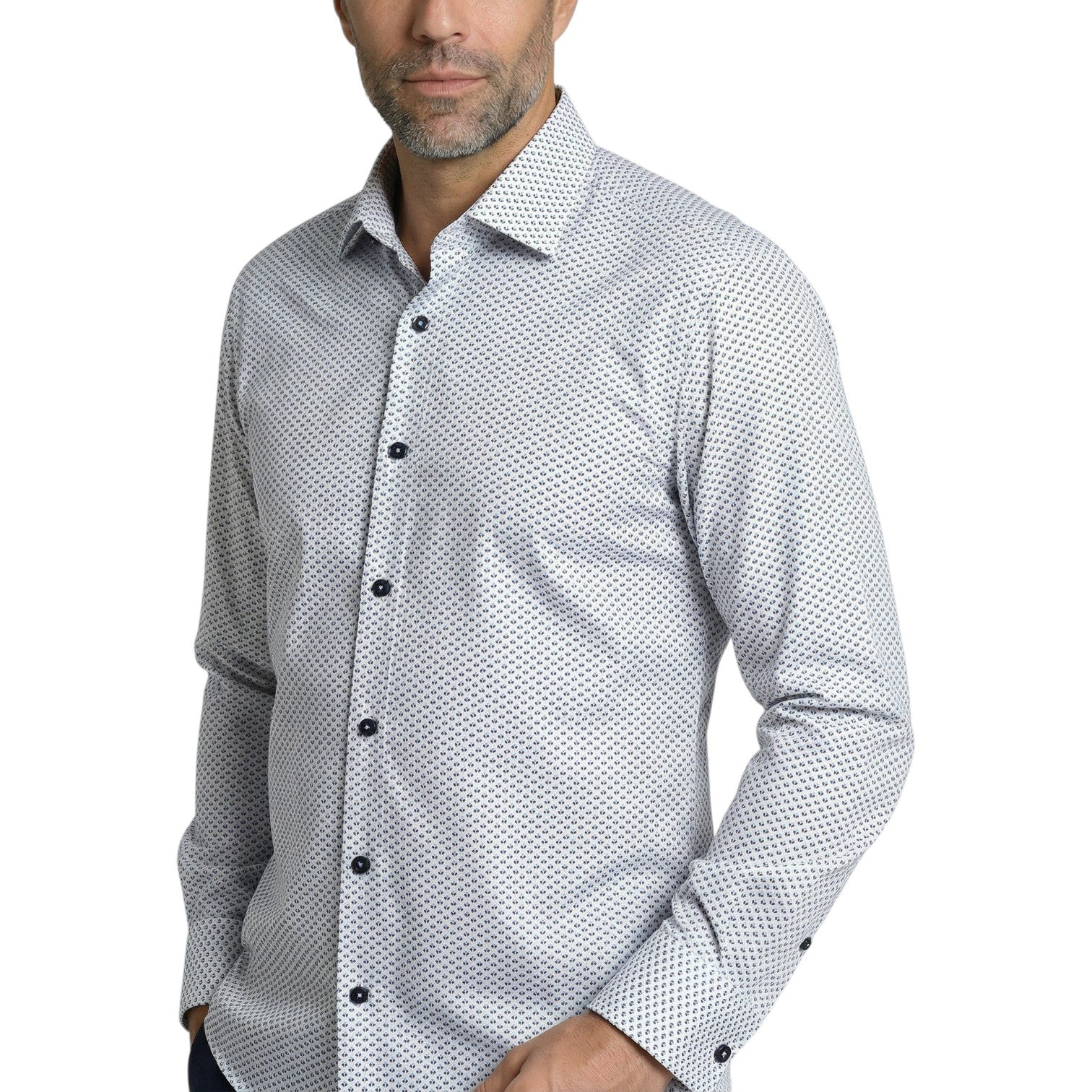 Chemise homme coupe droite à motifs BANK Andrew Mac Allister AG1AM1