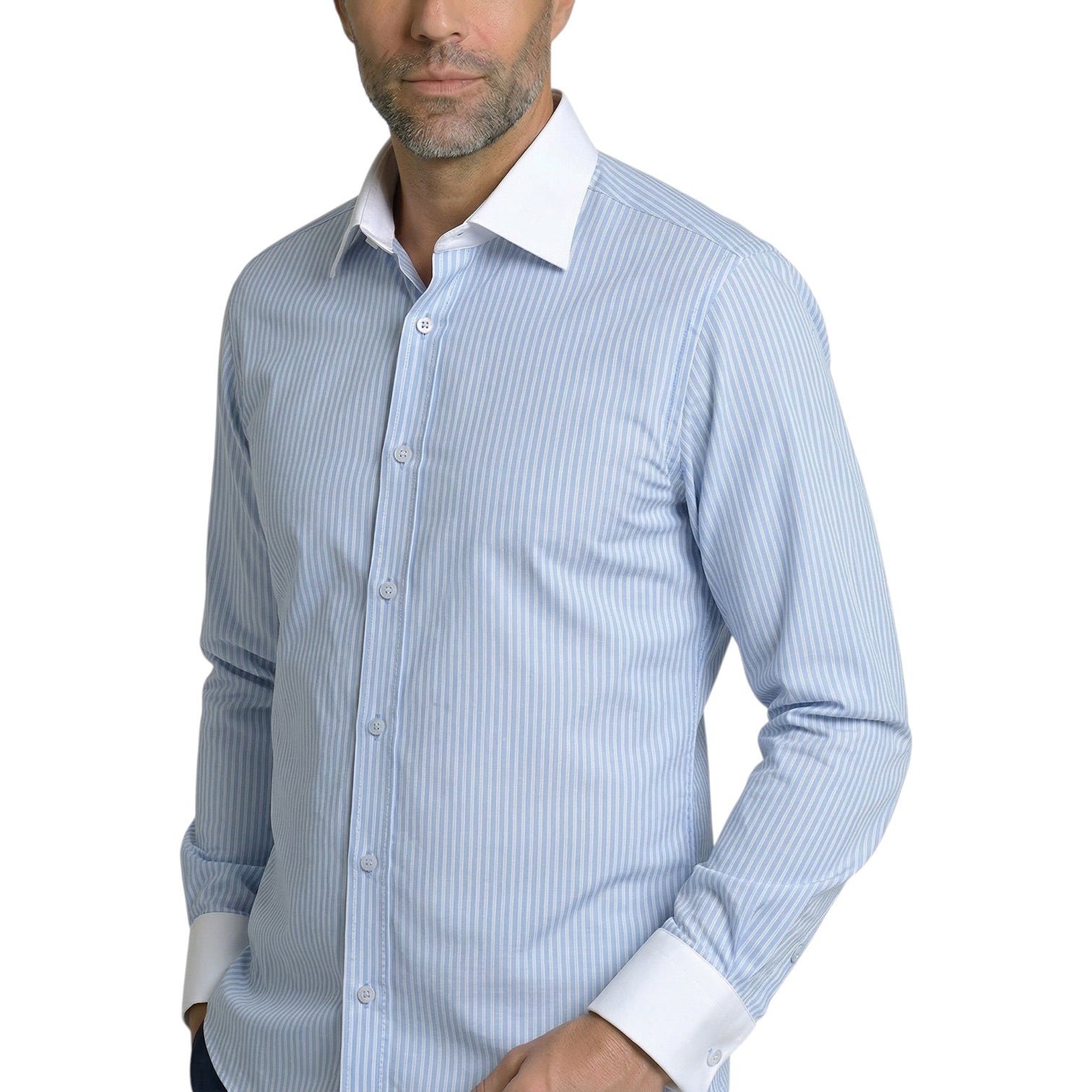 Chemise homme coupe droite à rayures LACITY Andrew Mac Allister AG4AM1