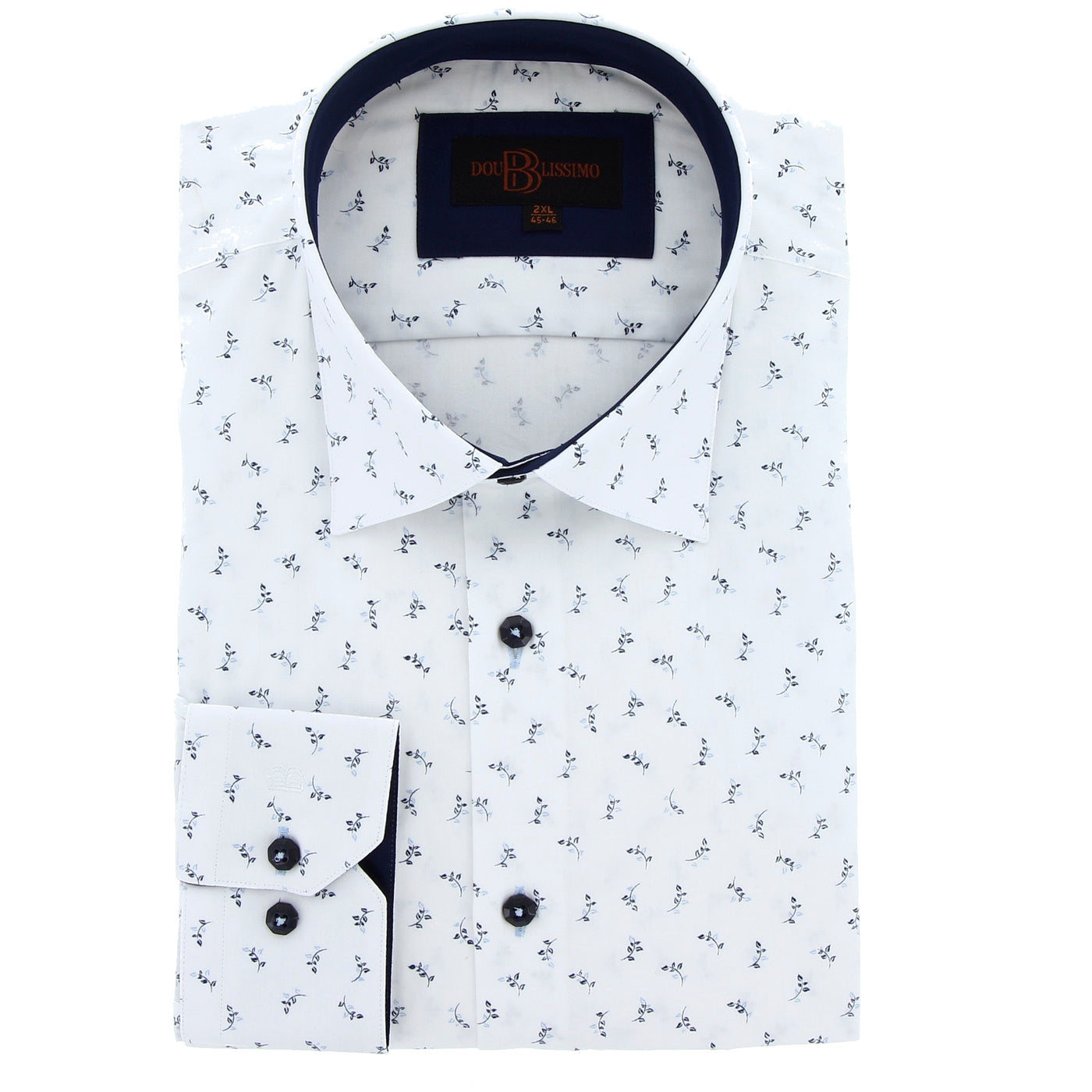 Chemise homme grande taille à motifs à Imprimé floral Bleu coupe confort NICCOLO Doublissimo AG7DB1