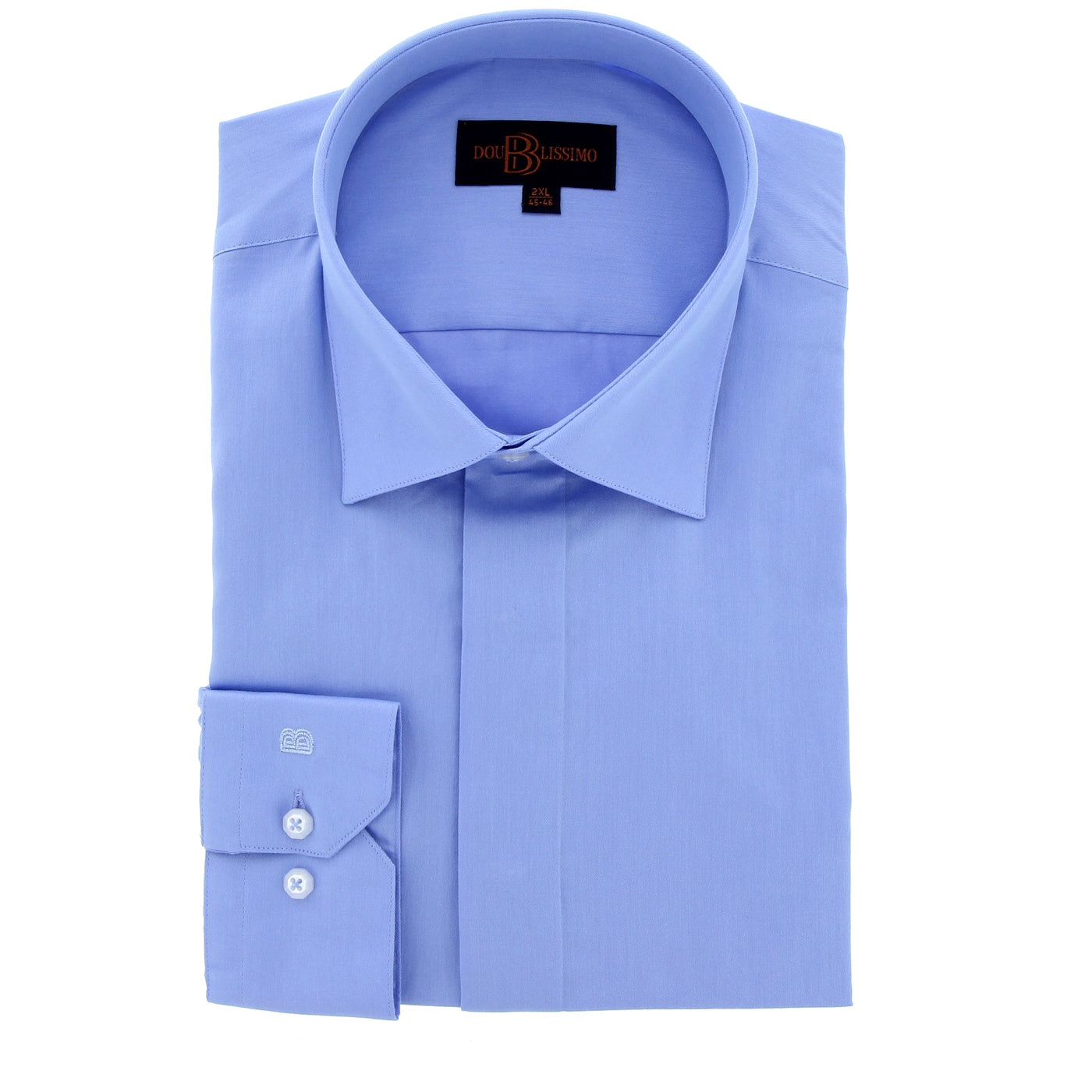 Chemise homme grande taille unie bleue coupe confort SUBLIMA Doublissimo AG15DB1