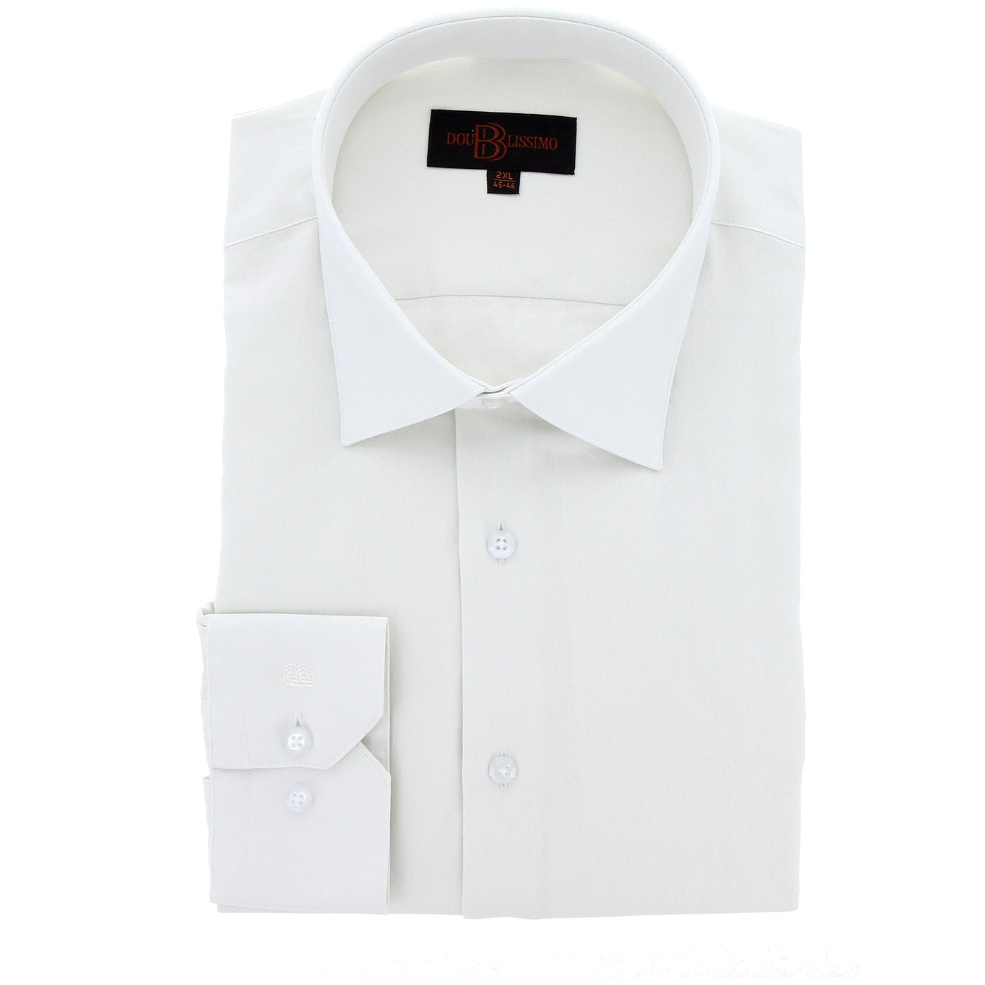 Chemise homme grande taille unie blanche coupe confort VELLUTO Doublissimo AG12DB1
