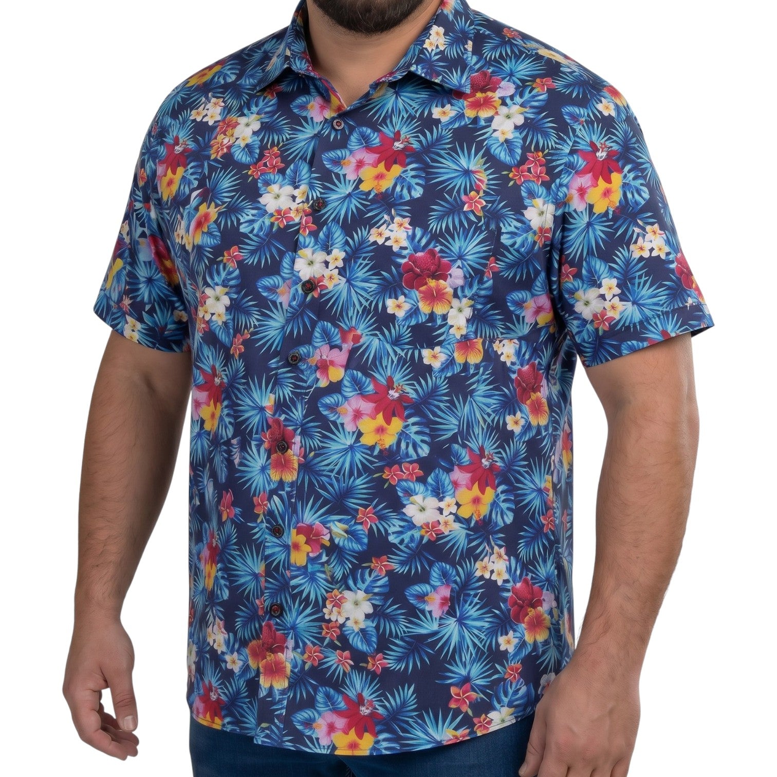Chemisette homme grande taille à motifs coupe large PORTICIO Doublissimo AG4DBMC1