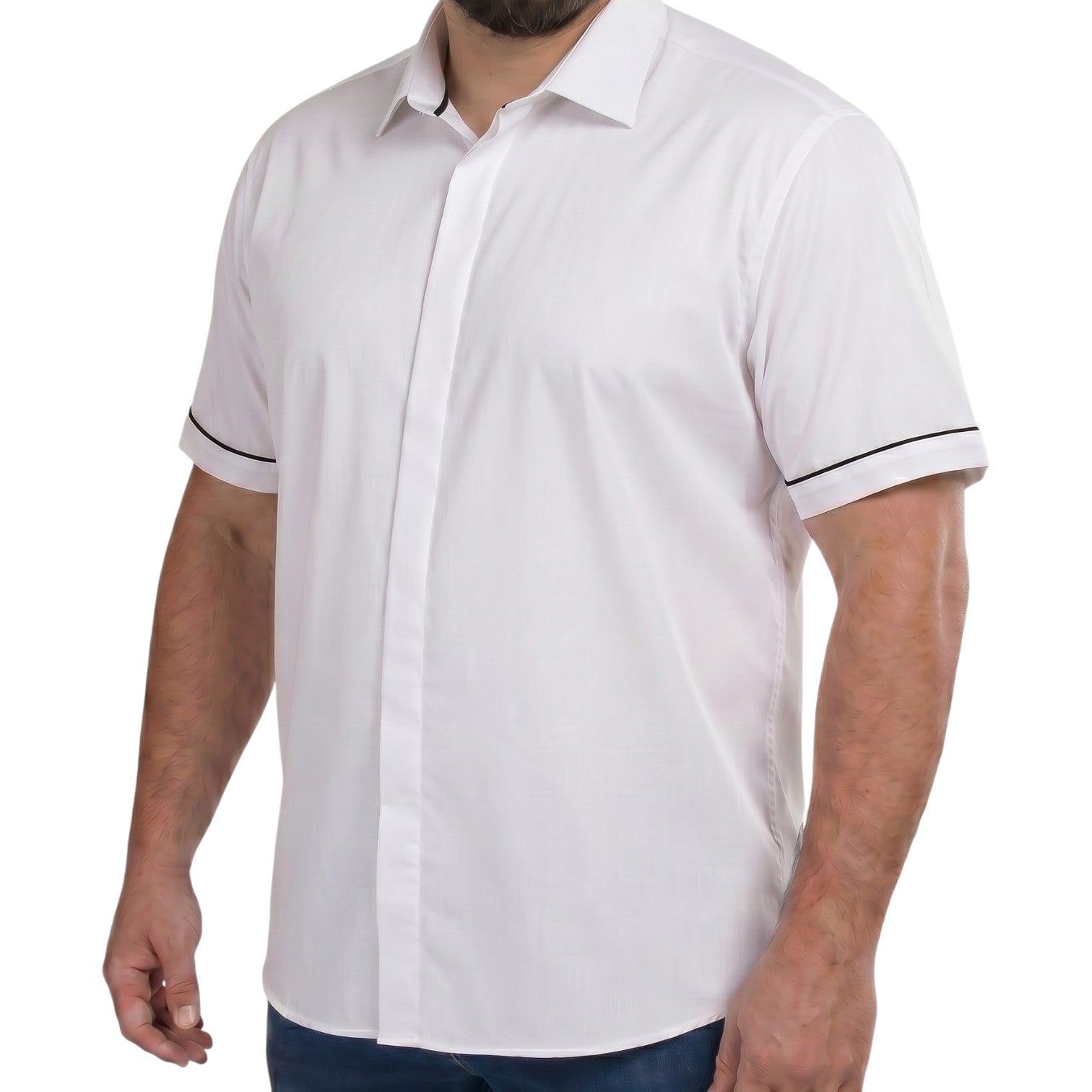 Chemisette homme grande taille unie coupe large BLANCORTO Doublissimo AG10DBMC1