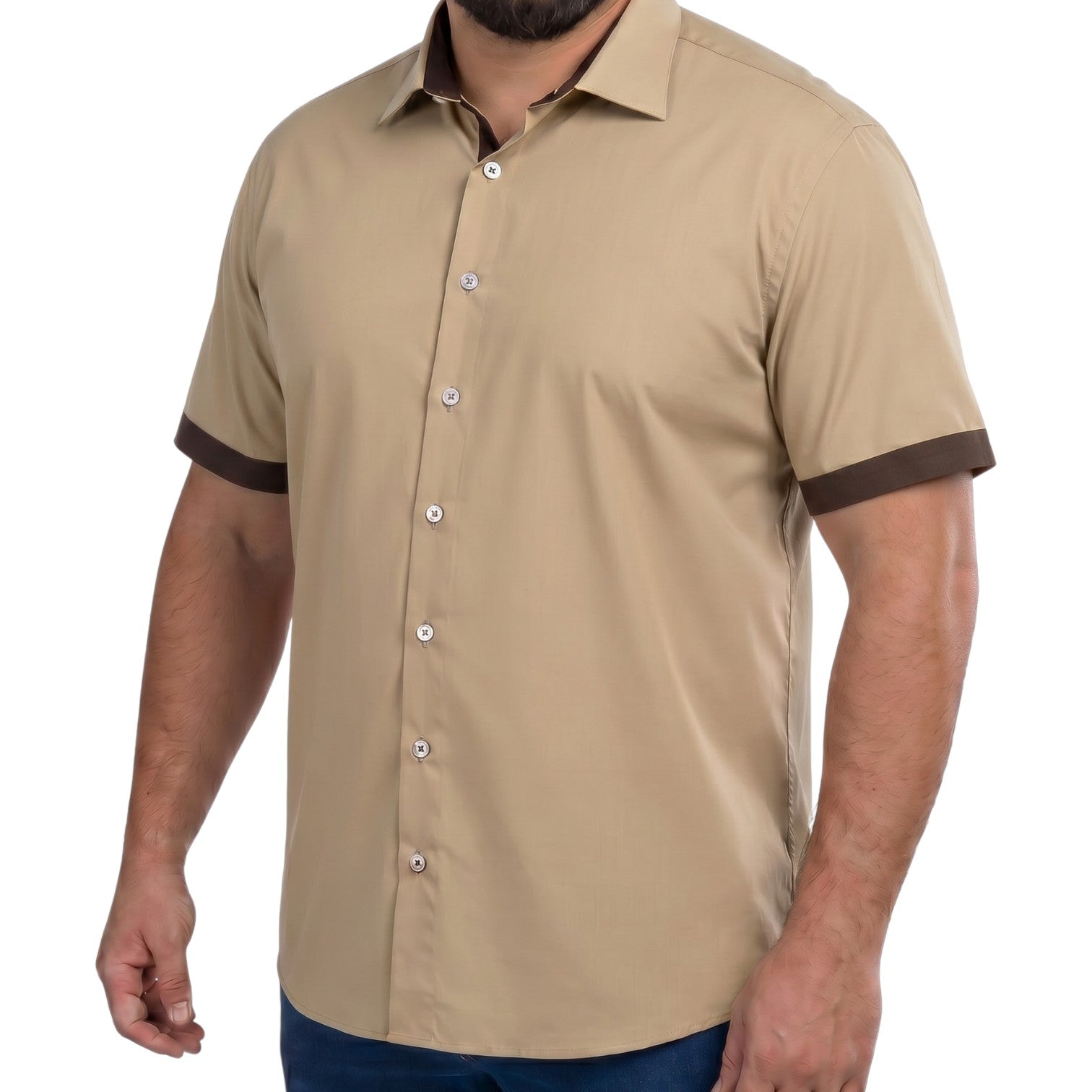 Chemisette homme grande taille unie coupe large CORBEIGE Doublissimo AG13DBMC1