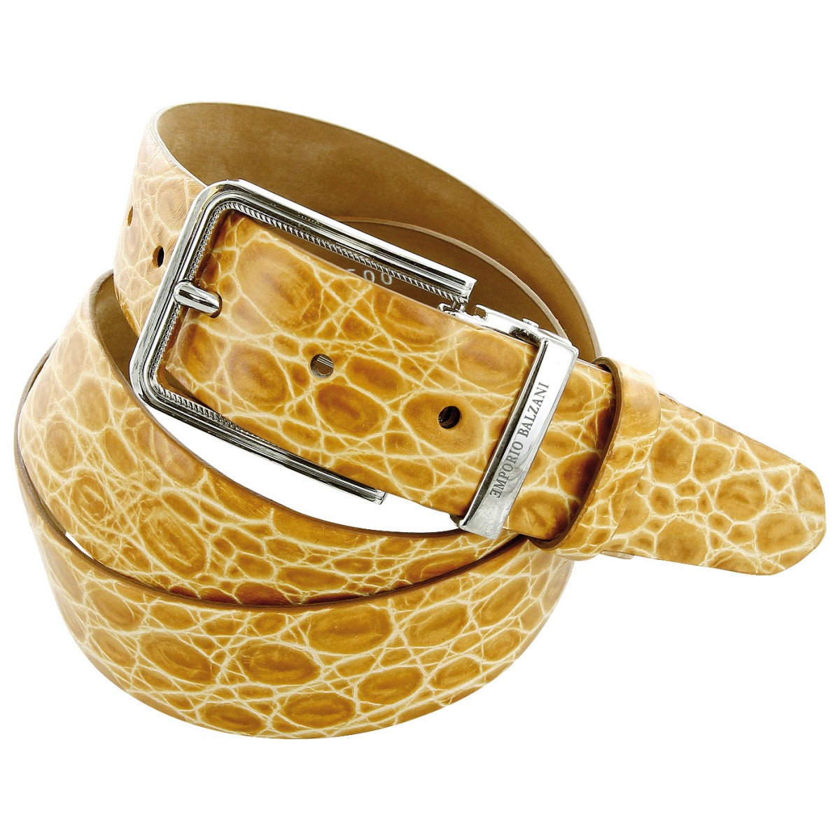 Ceinture cuir CROCO Emporio balzani A12000137-500 beige