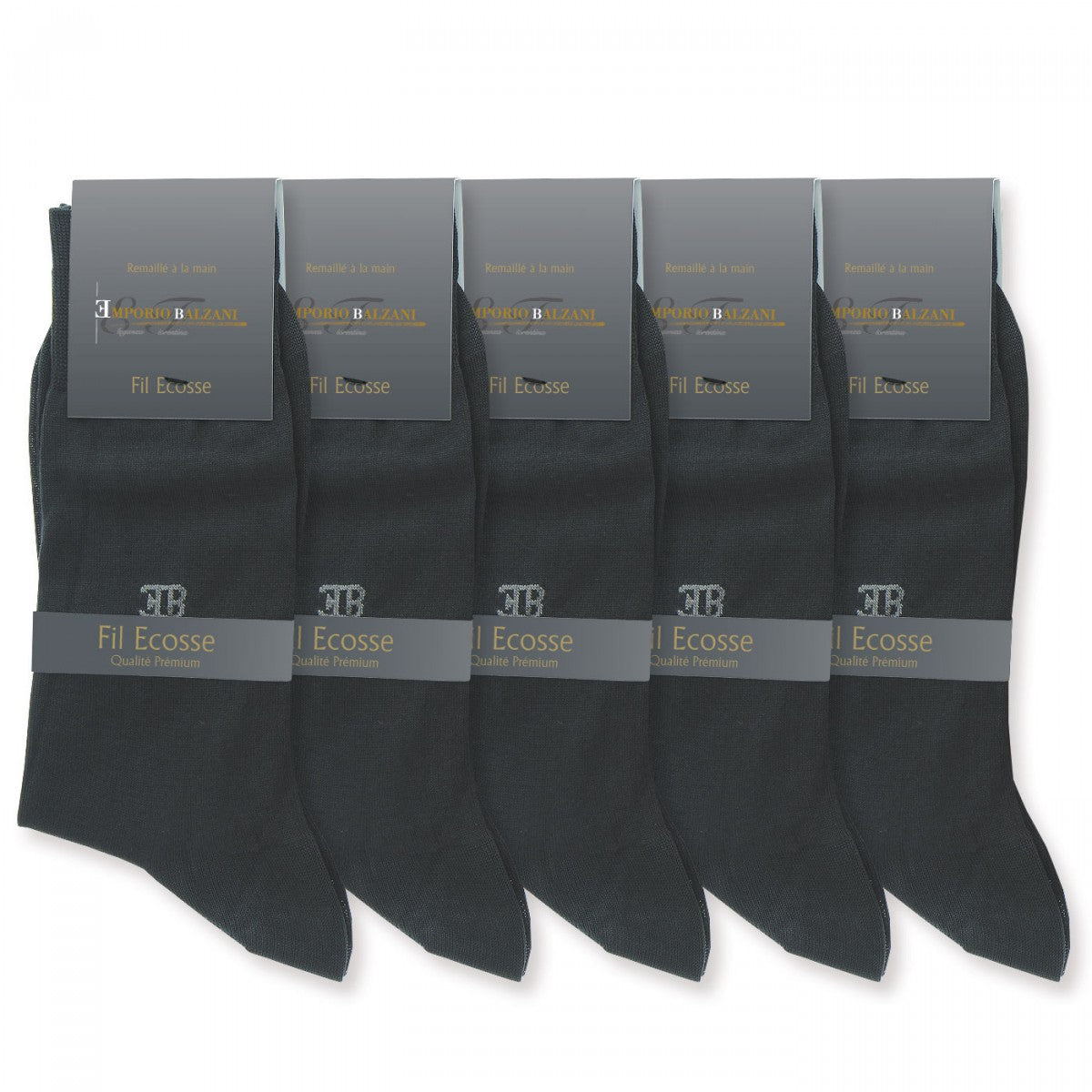 ChaussettesPACK 5 FIL D'ECOSSE Emporio balzani PK5-FILGREY gris anthracite