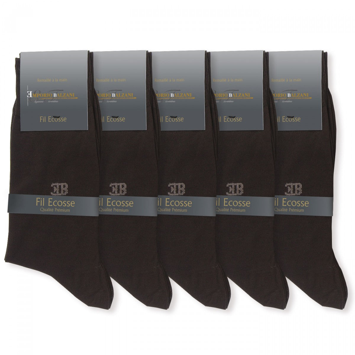 ChaussettesPACK 5 FIL D'ECOSSE Emporio balzani PK5-FILBROWN marron