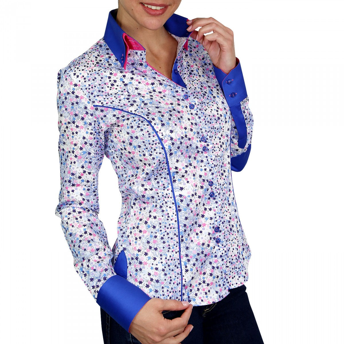 Chemise à Courdières GWENDY Andrew Mc Allister NF9AM2 bleu