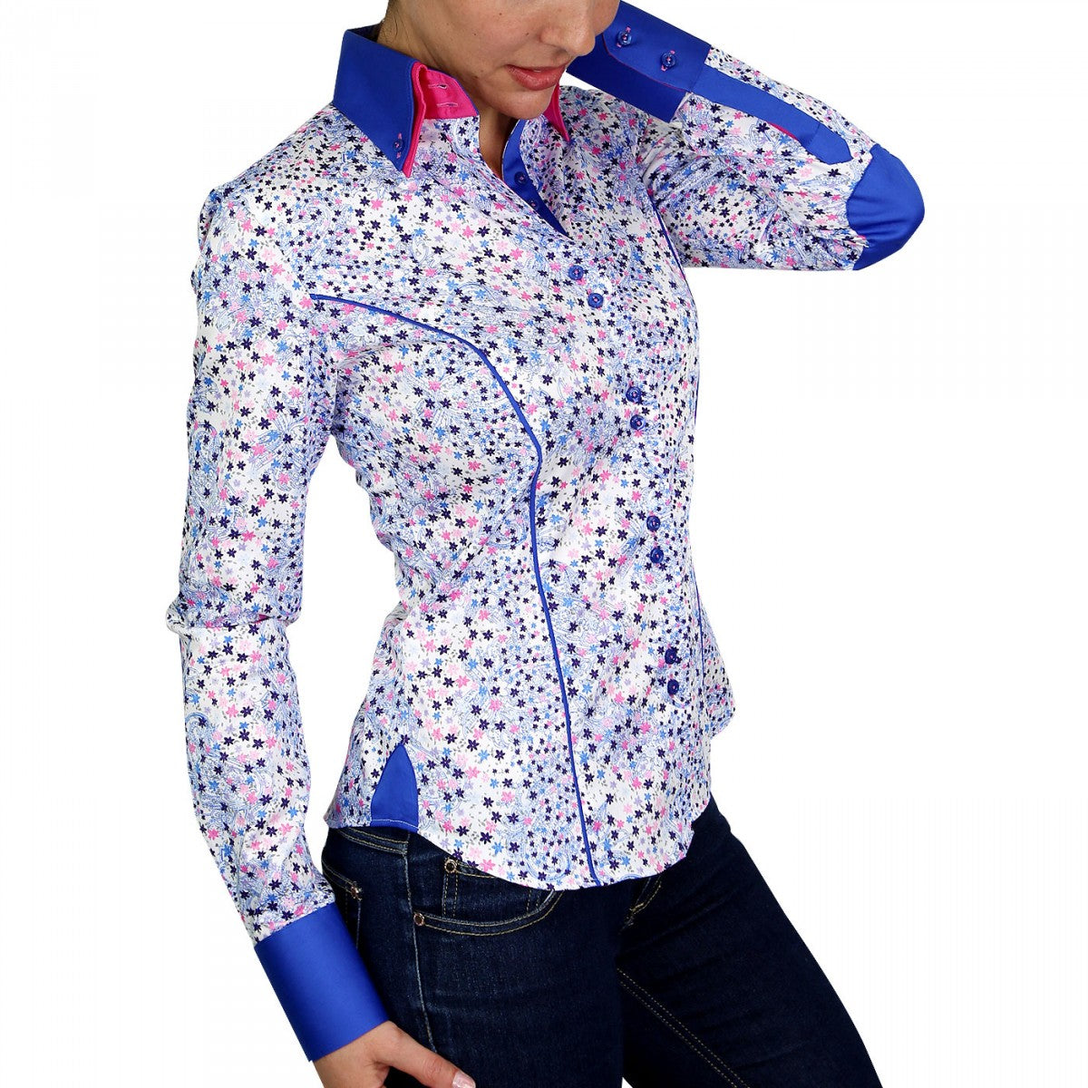 Chemise à Courdières GWENDY Andrew Mc Allister NF9AM2 bleu