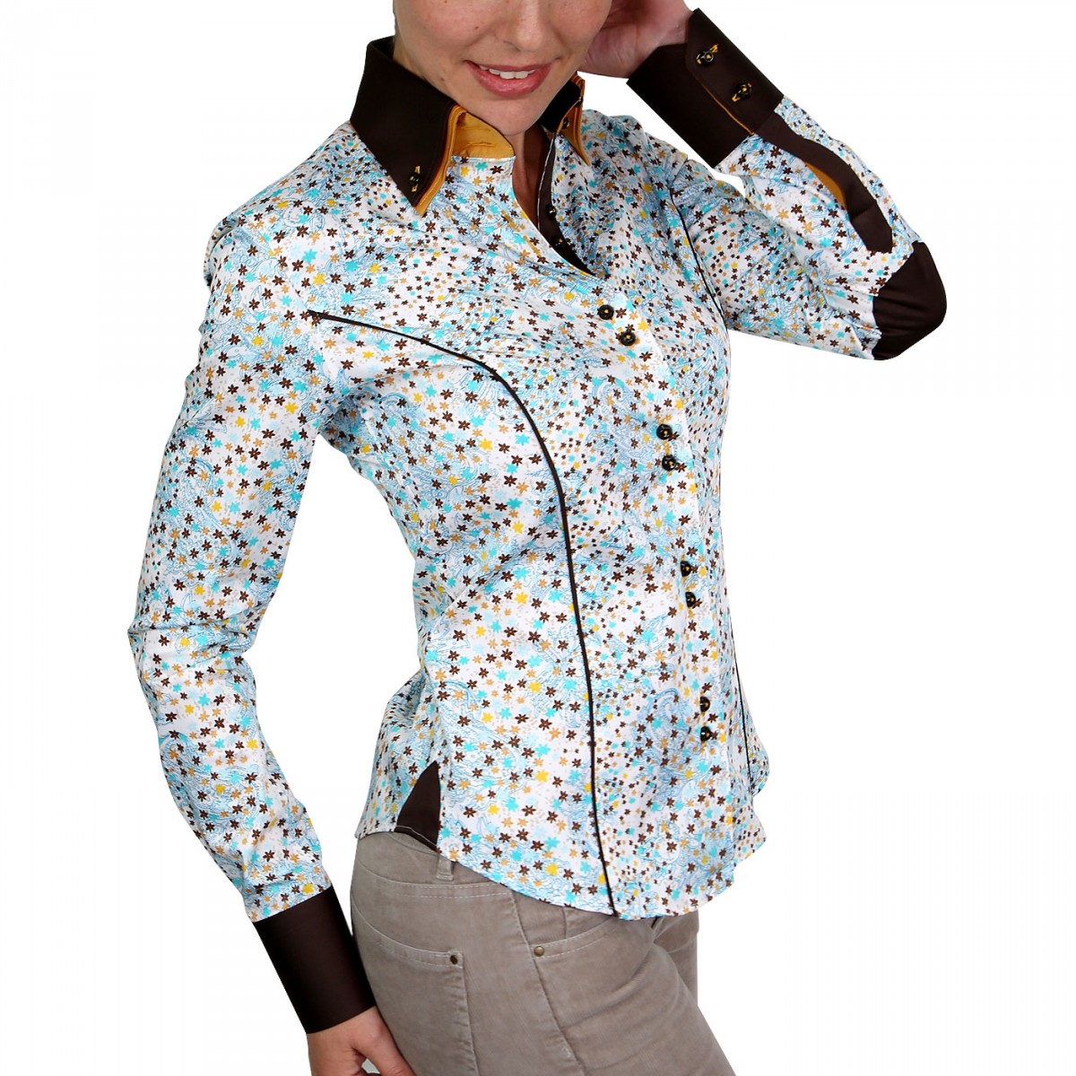 Chemise à Courdières GWENDY Andrew Mc Allister NF9AM1 marron
