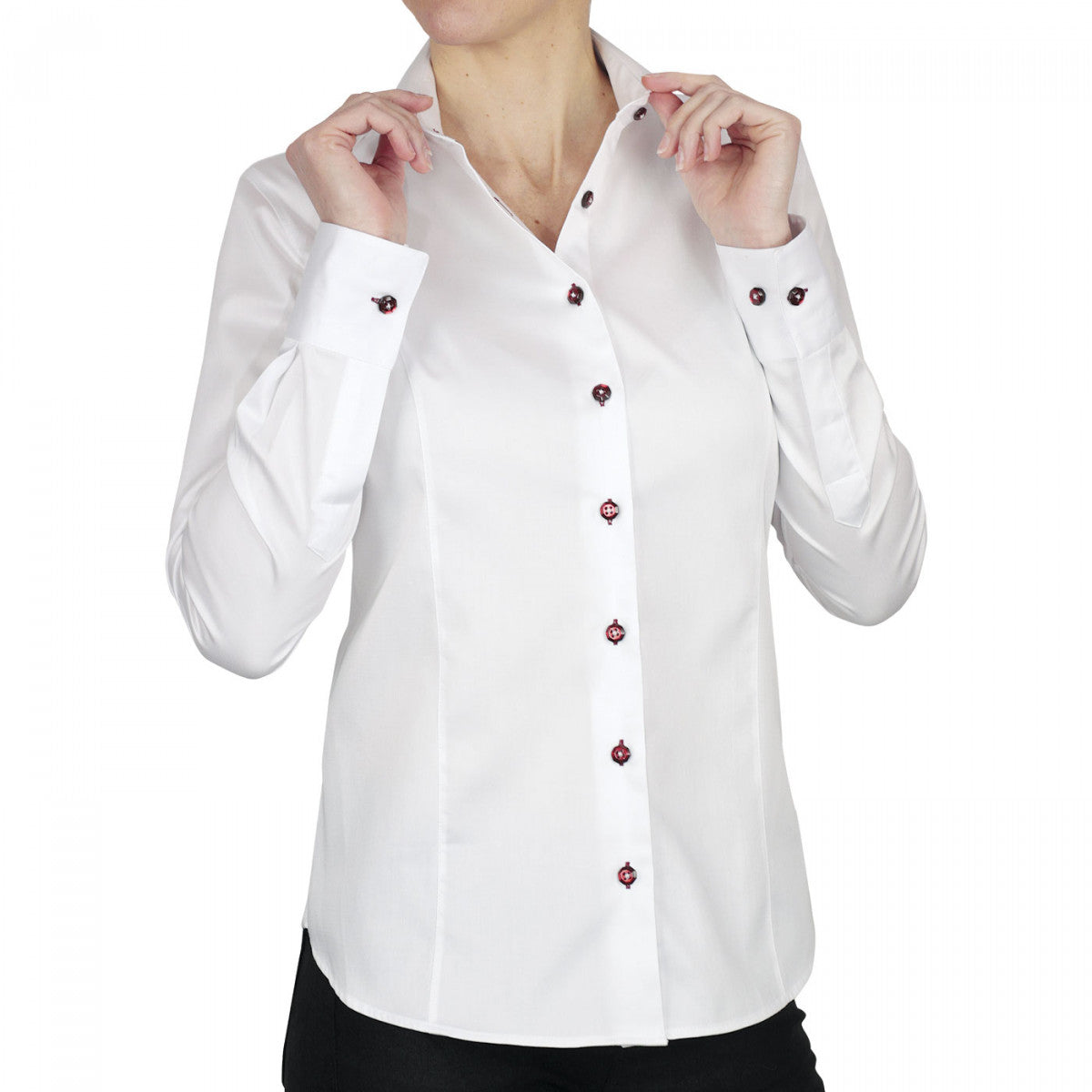 Chemise blanche blanc bordeaux