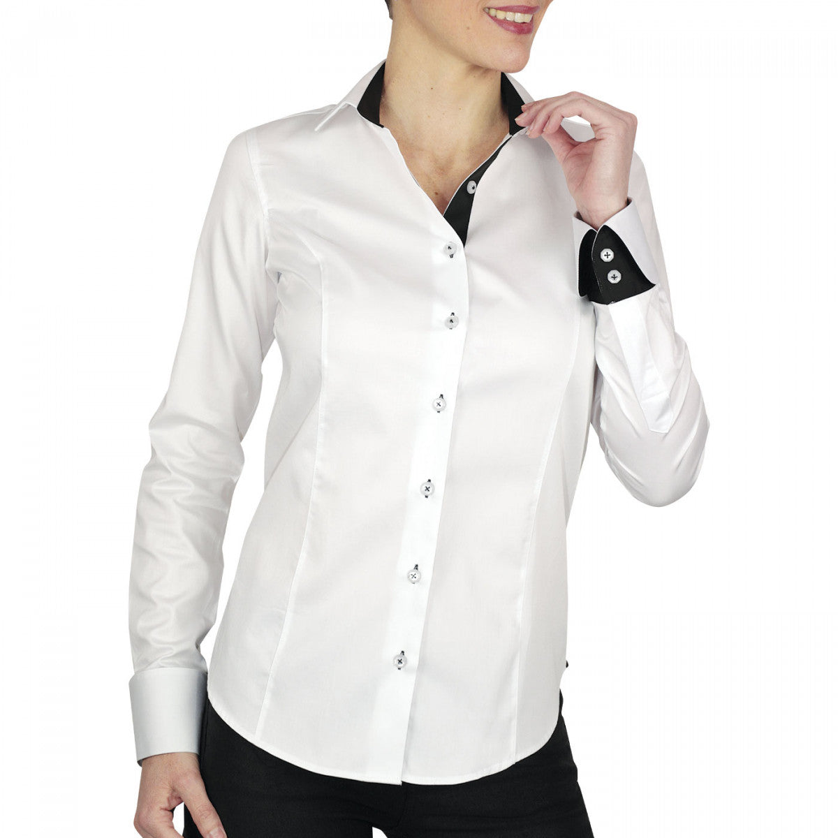 Chemise brodéeWITCH 3.0 Andrew Mac Allister BROD2-1 blanc noir