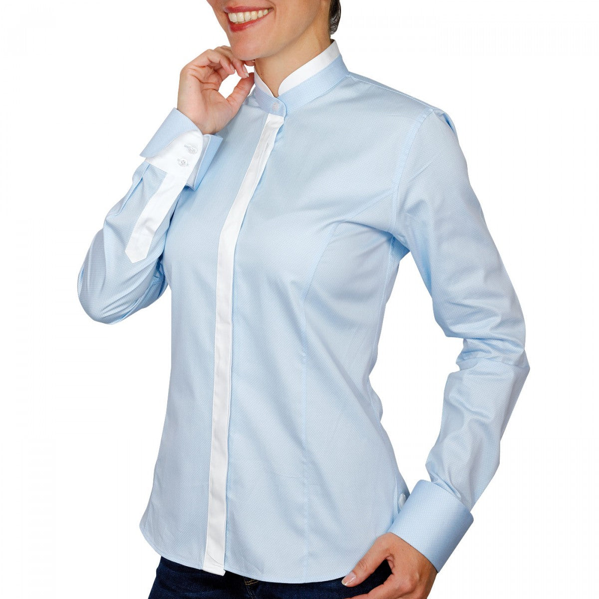 Chemise col maoBECKY Andrew Mac Allister PF13AM2 bleu ciel