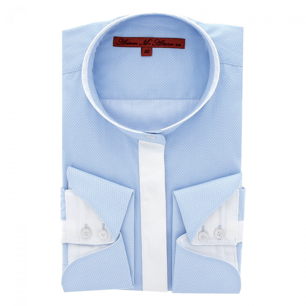 Chemise col maoBECKY Andrew Mac Allister PF13AM2 bleu ciel
