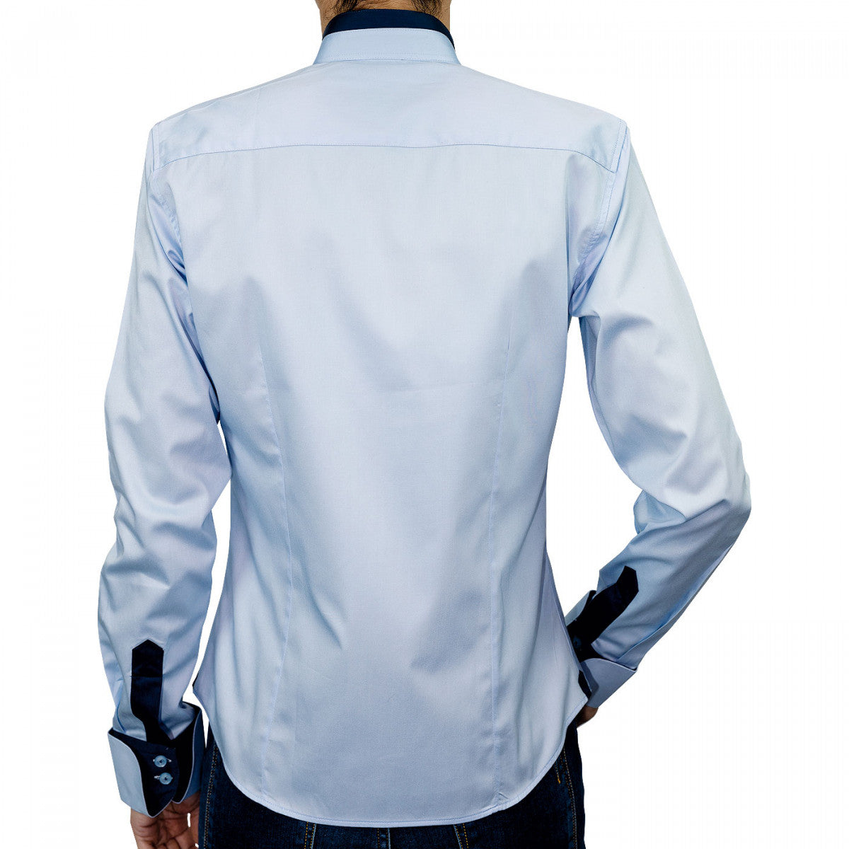 Chemise col maoDORALEEN Andrew Mac Allister PF12AM2 bleu