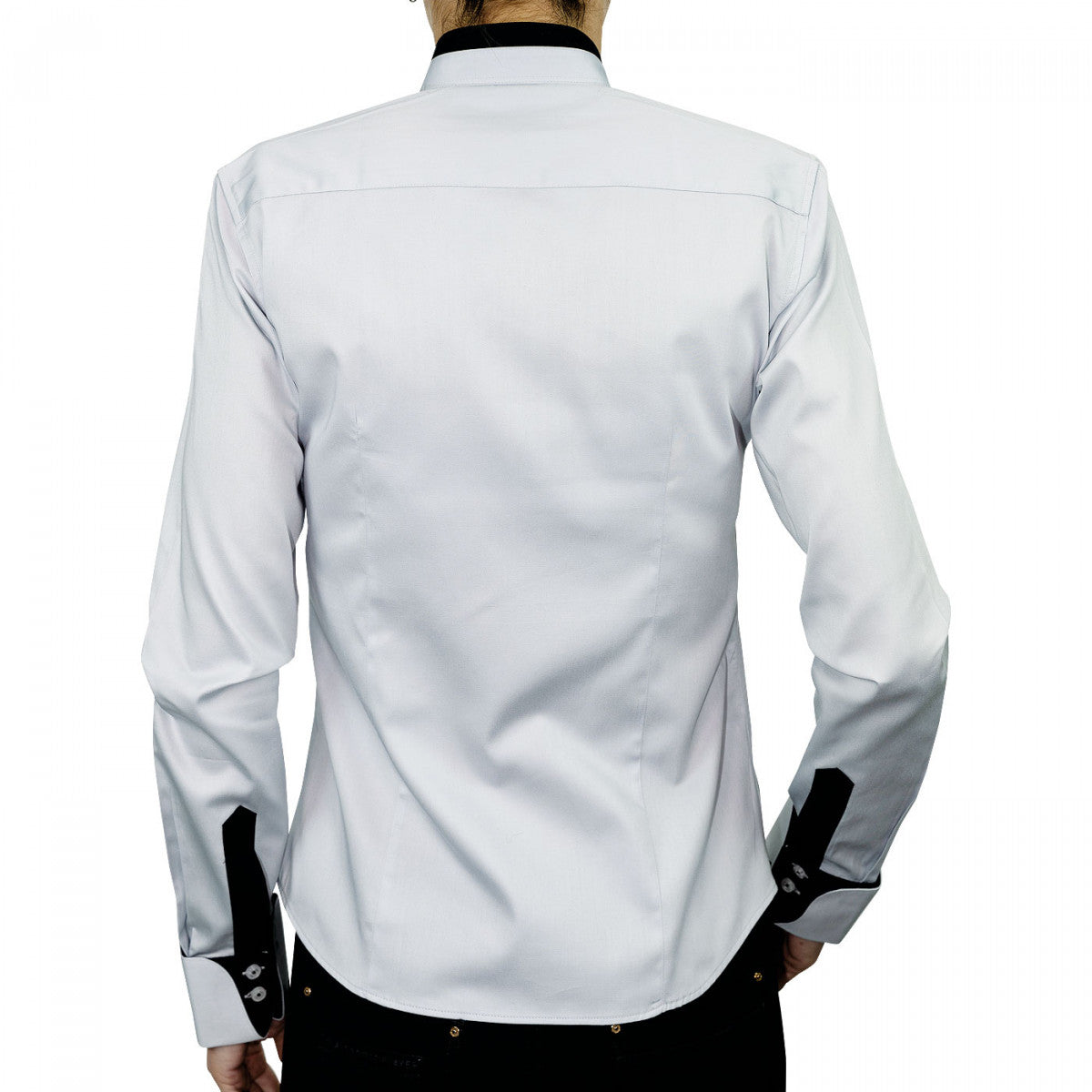 Chemise col maoDORALEEN Andrew Mac Allister PF12AM4 gris