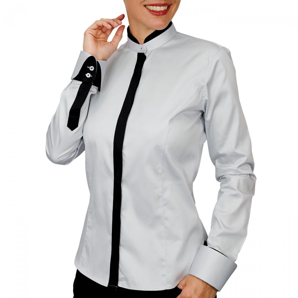 Chemise col maoDORALEEN Andrew Mac Allister PF12AM4 gris
