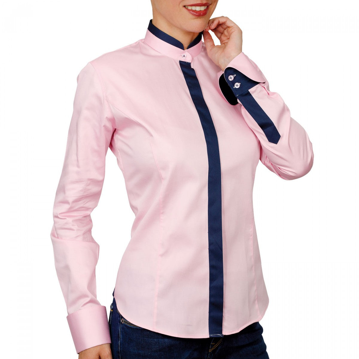 Chemise col maoDORALEEN Andrew Mac Allister PF12AM3 rose