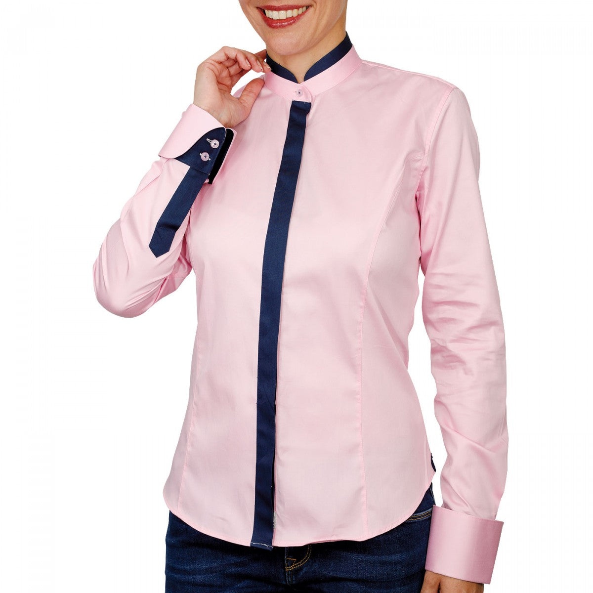 Chemise col maoDORALEEN Andrew Mac Allister PF12AM3 rose