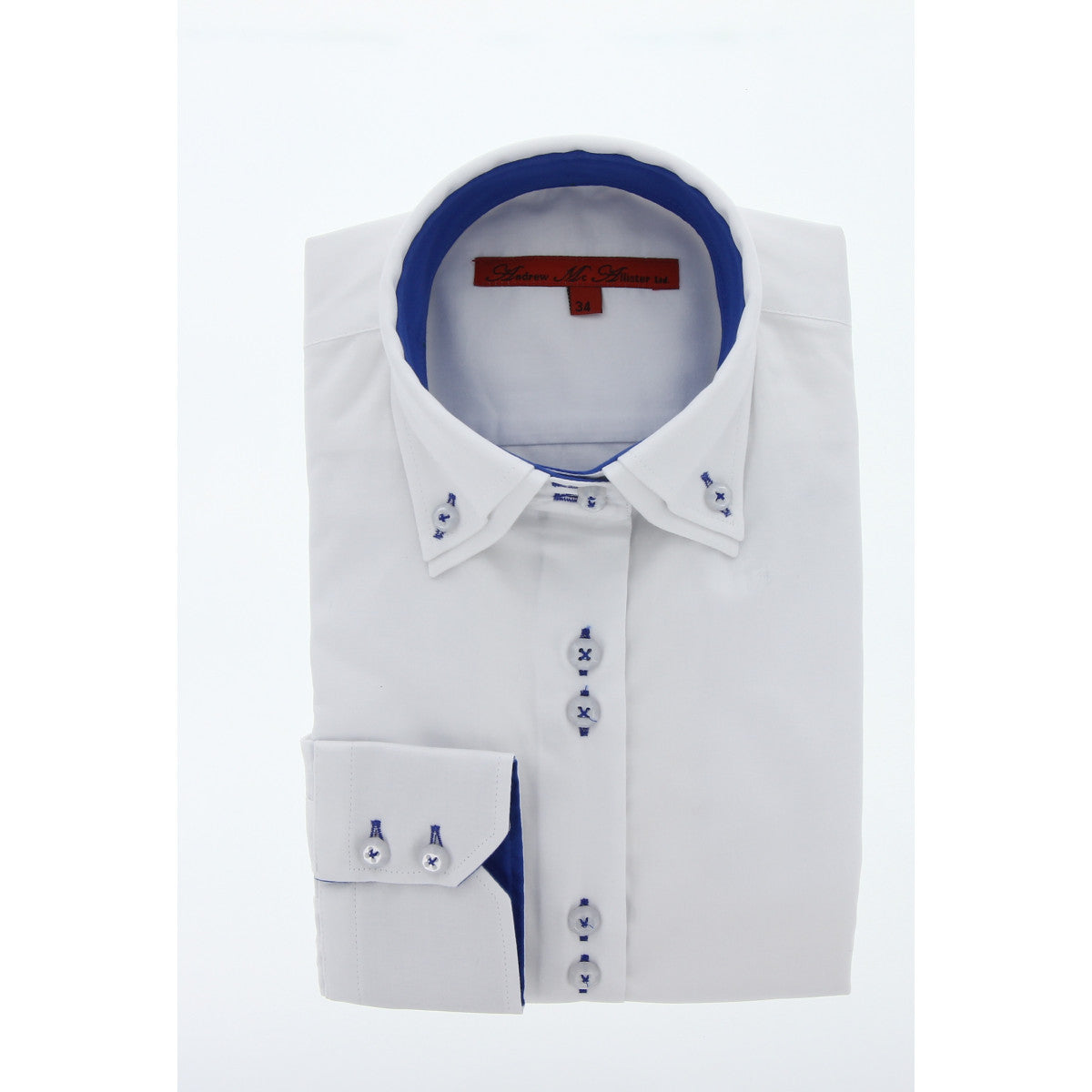 Chemise femme double col carina2-abf2am1 blanc bleu