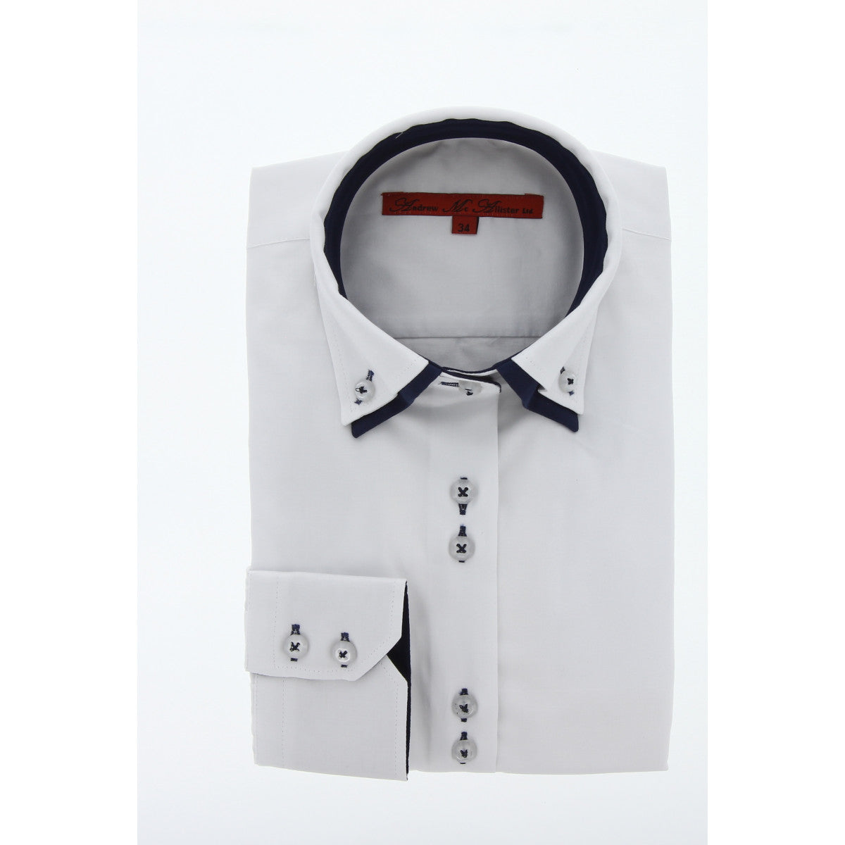 Chemise femme double col dobla-abf6am1 blanc bleu