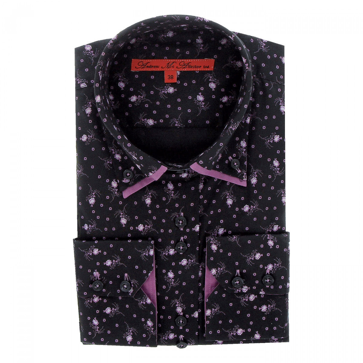 Chemise double col noir