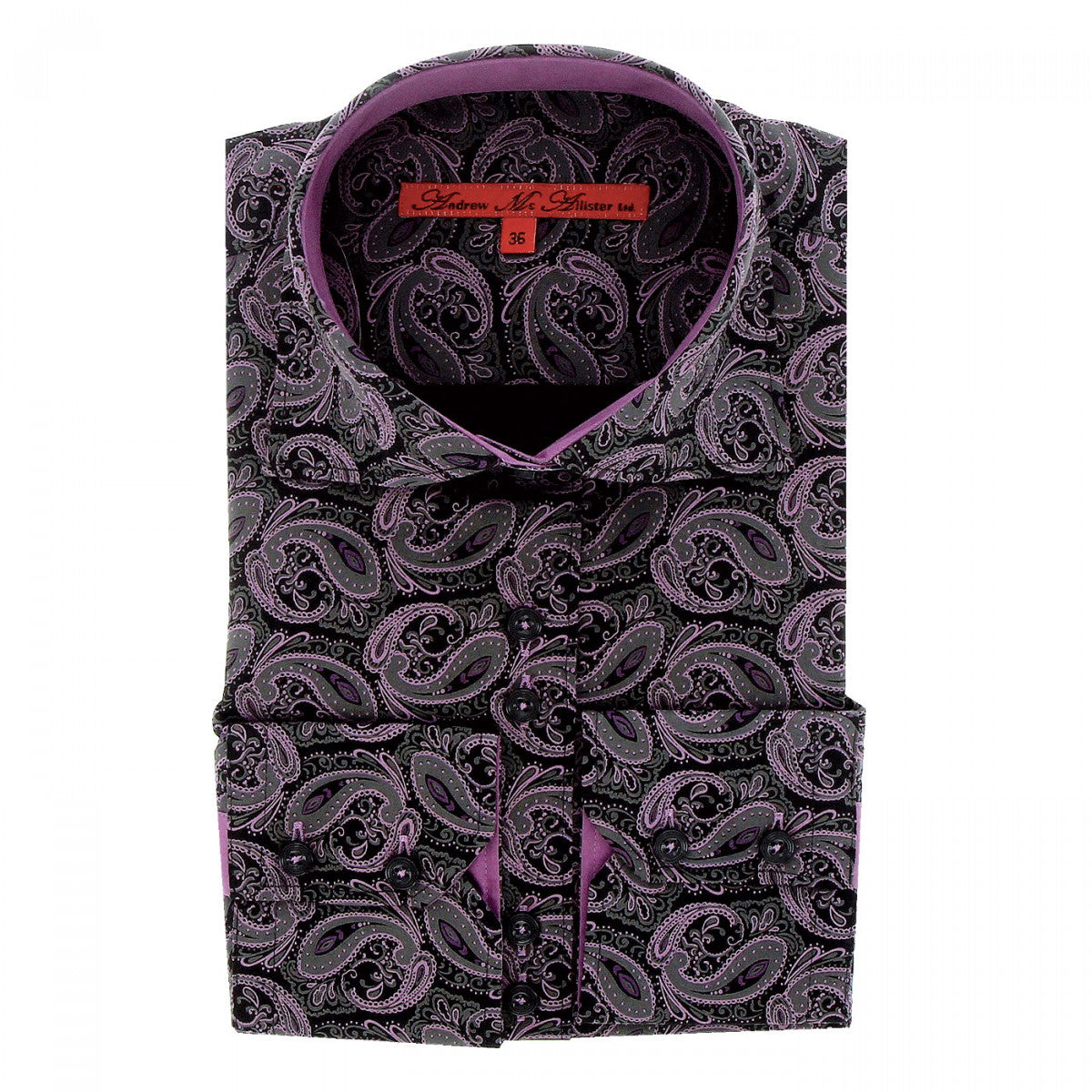 Chemise impriméeDARK Andrew Mc Allister JF5AM3 noir rose