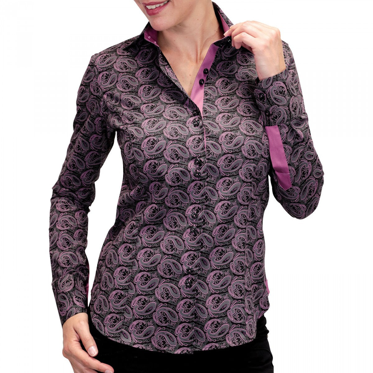Chemise impriméeDARK Andrew Mc Allister JF5AM3 noir rose