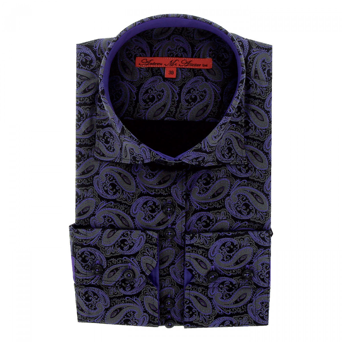 Chemise impriméeDANDY Andrew Mc Allister JF5AM2 noir violet