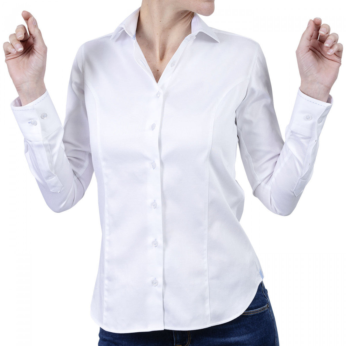 Chemise femme mode LEANA-faa3am1 blanc bleu ciel