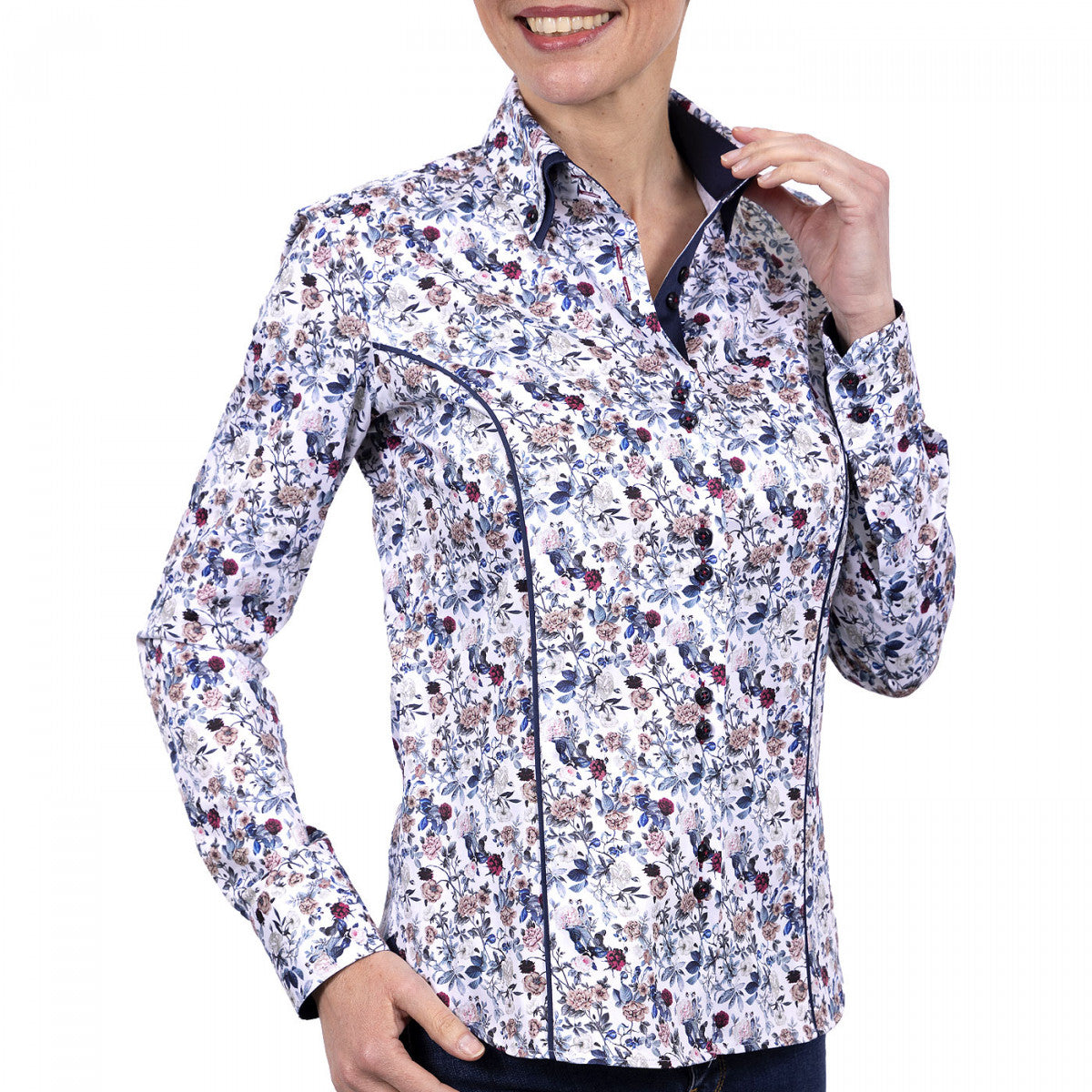 Chemise femme mode LIBERTA adf1am3 blanc bleu rouge