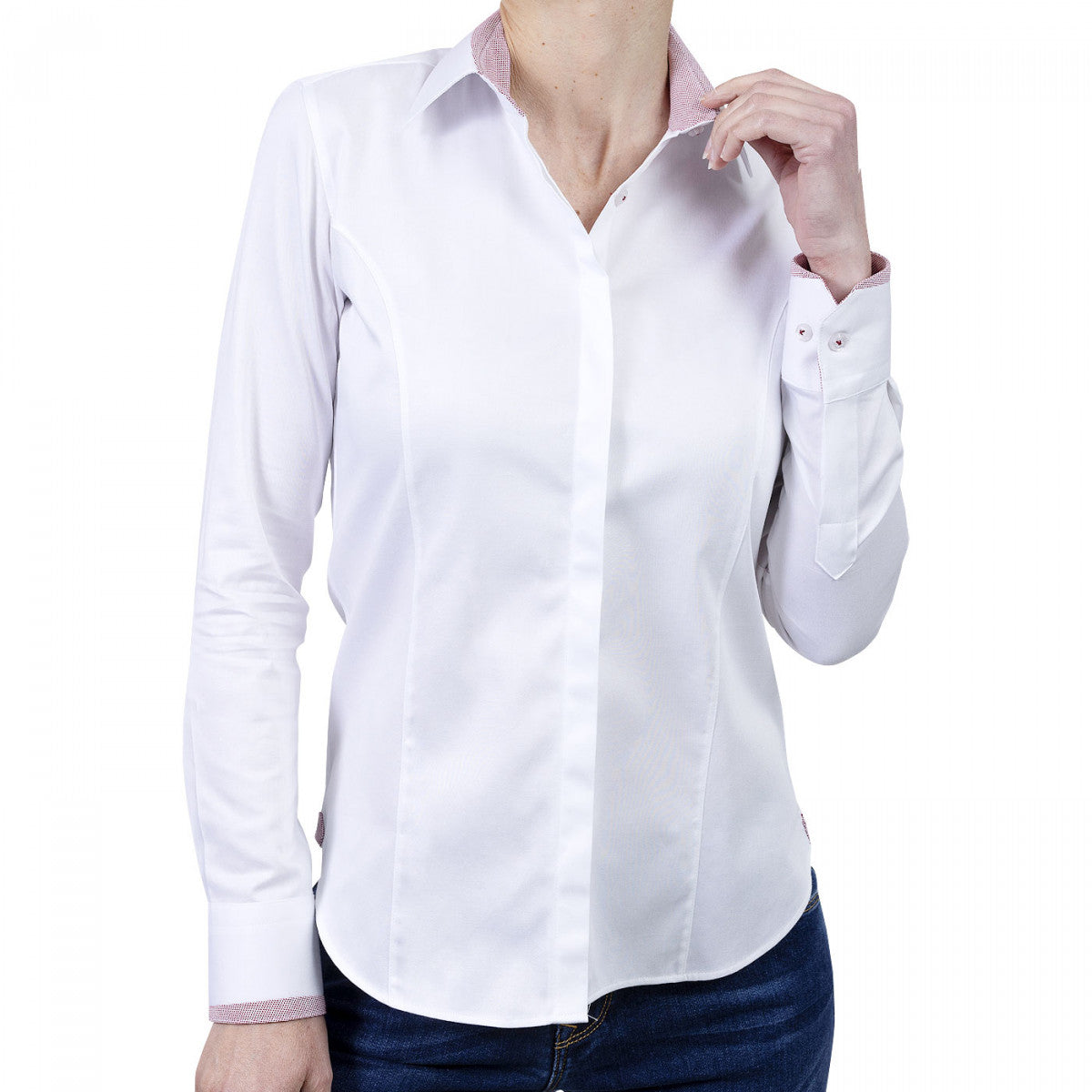 Chemise femme mode NANA-faa4am2 blanc rouge