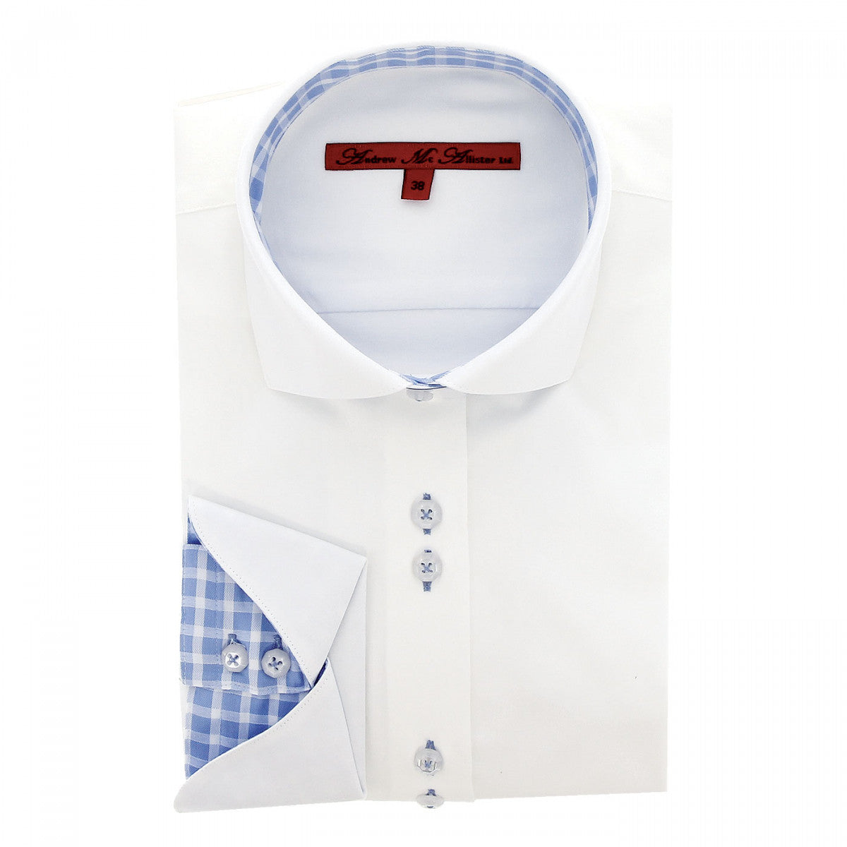 Chemise napolitaine blanc bleu ciel