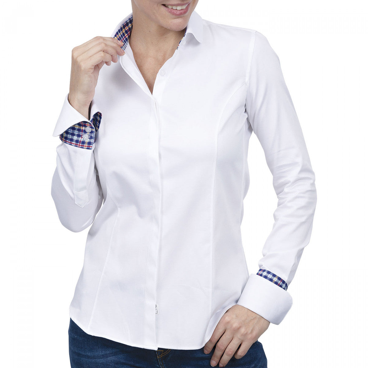 Chemise napolitaine blanc bleu