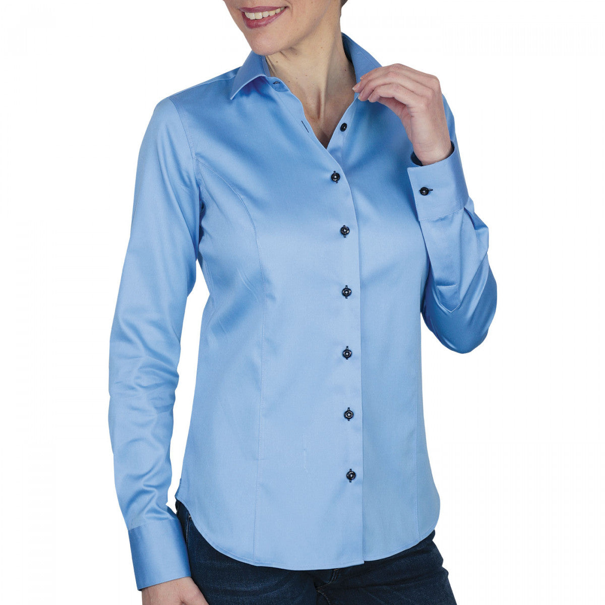 Chemise unie bleu