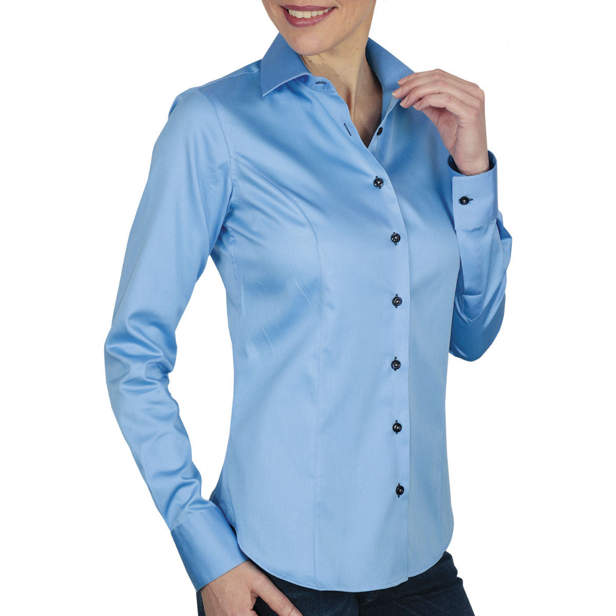 Chemise unie bleu