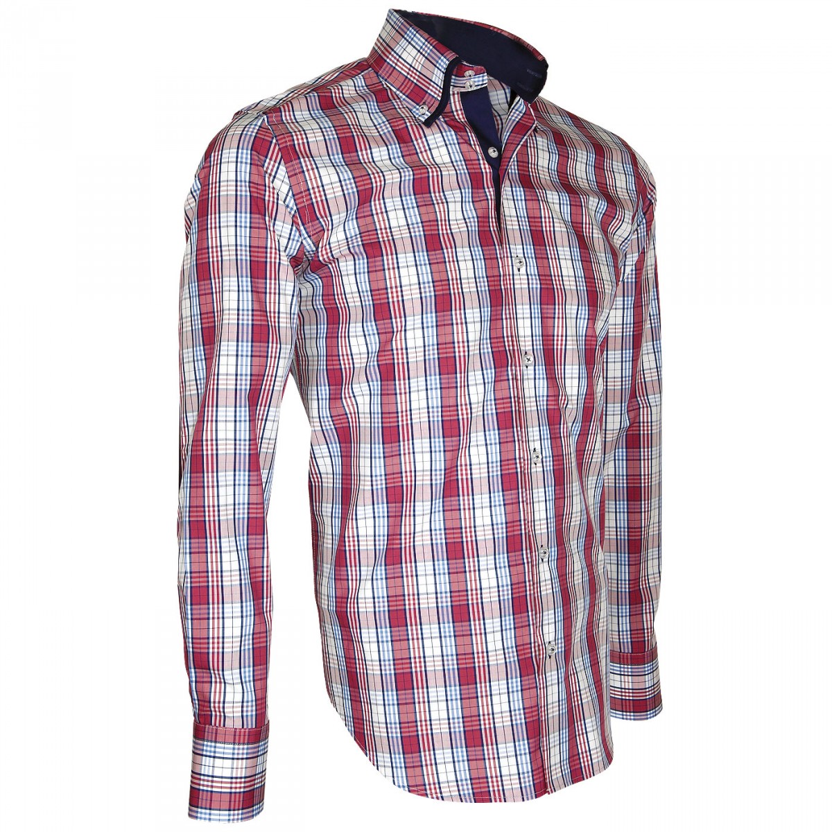 Chemise tartan DONIZZO Emporio balzani Q5EB6 rouge bleu
