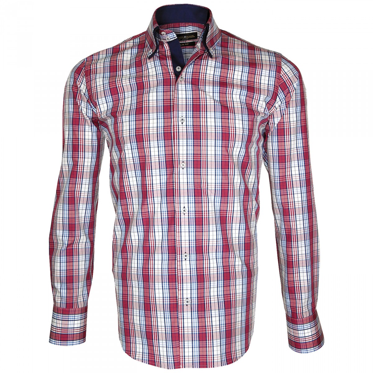 Chemise tartan DONIZZO Emporio balzani Q5EB6 rouge bleu