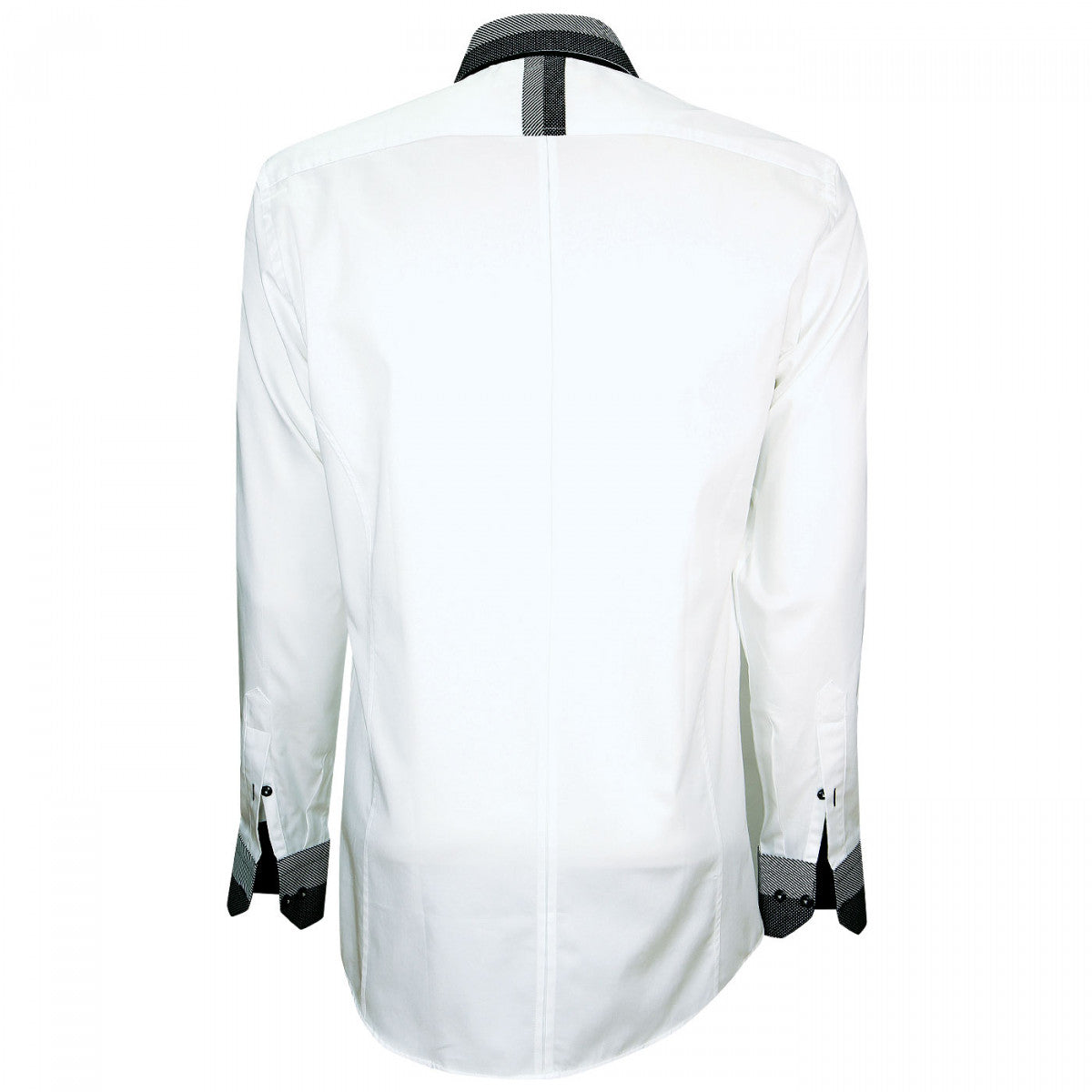 Chemise bi-matiere blanc